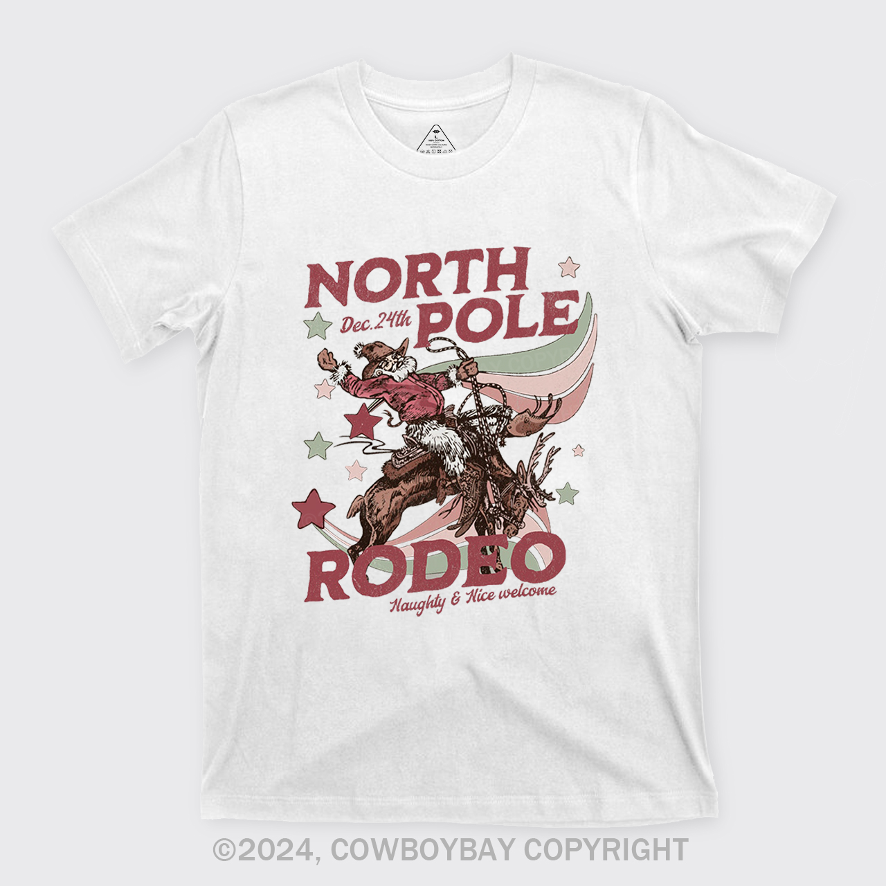 North Pole Rodeo Retro Western Christmas T-Shirts