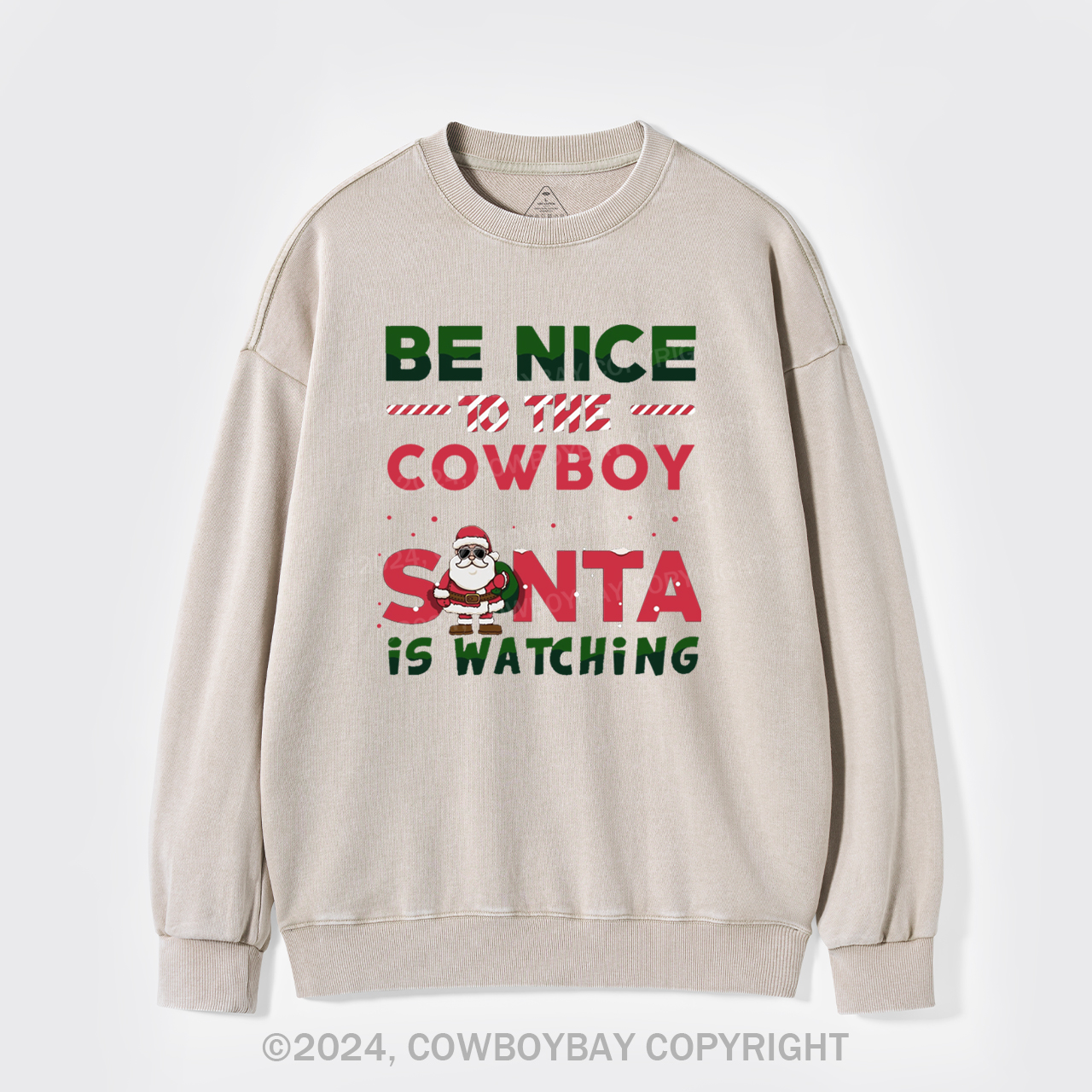 Funny Cowboy Christmas Washed Sweatshirts