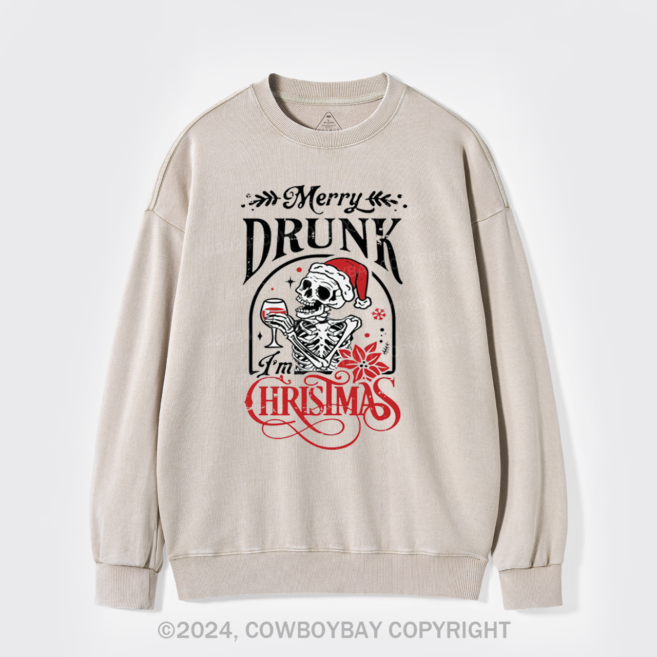 Christmas Skulls Washed Sweatshirts
