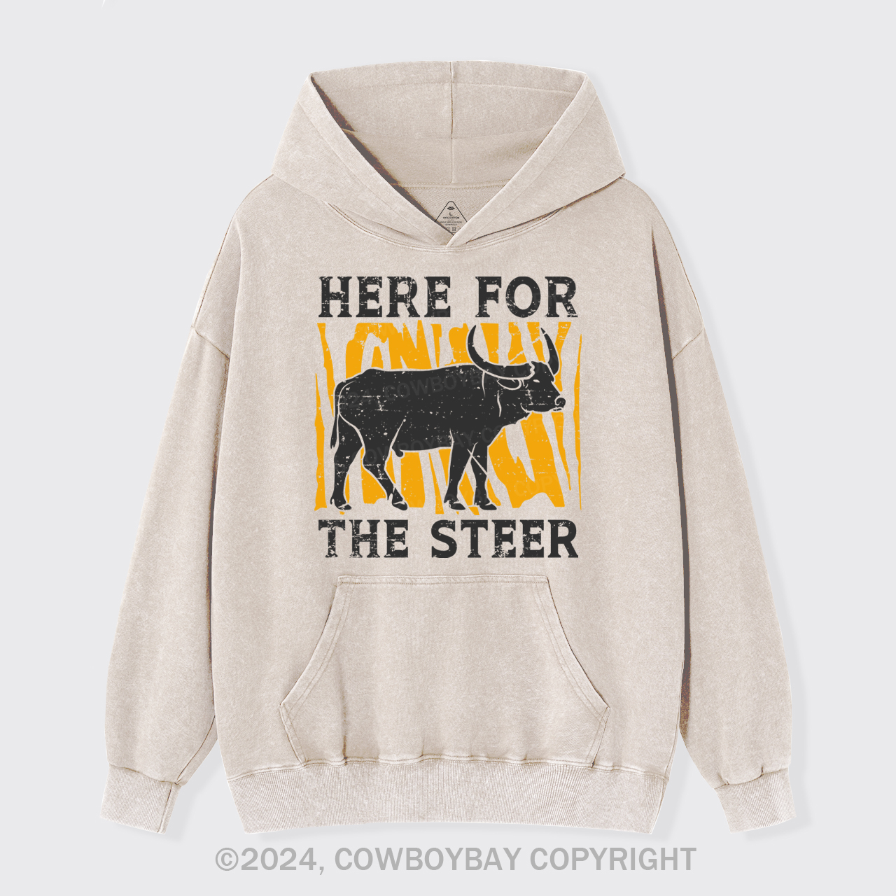 Bull In Arena Steer Wrestler Garment-Dye Hoodies