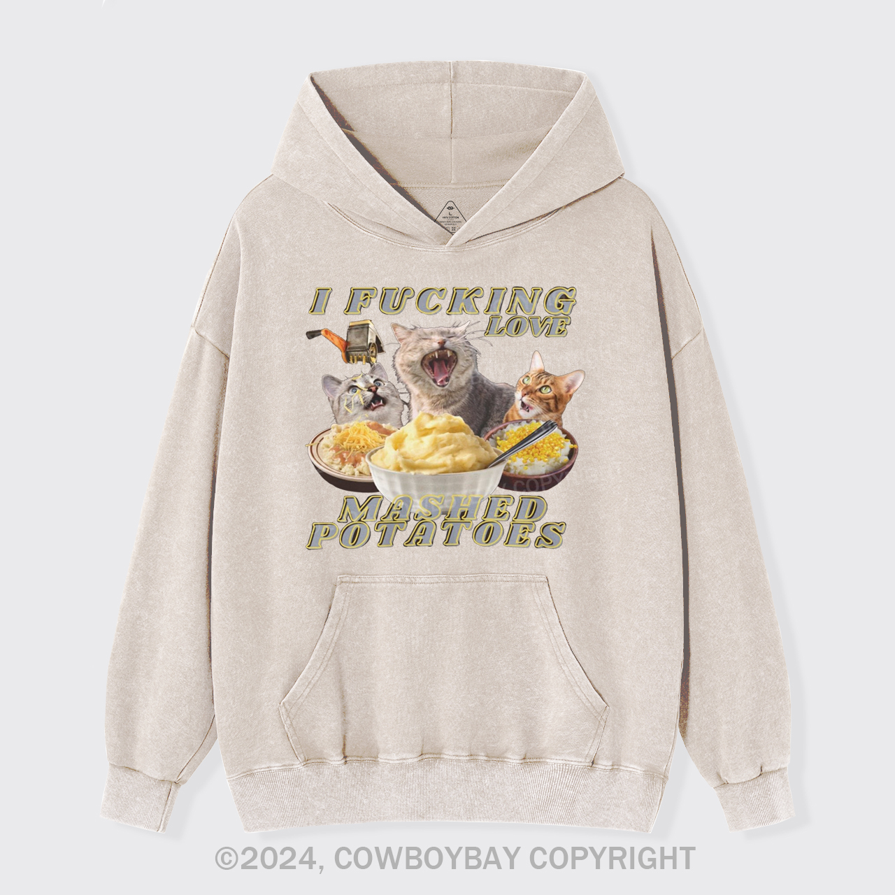 I Fucking Love Mashed Potatoes Garment-Dye Hoodies