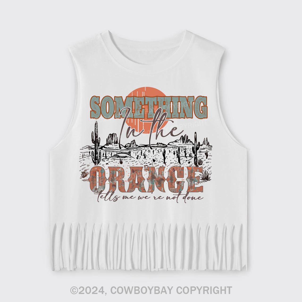 Western Something In The Orange Fringe Tank