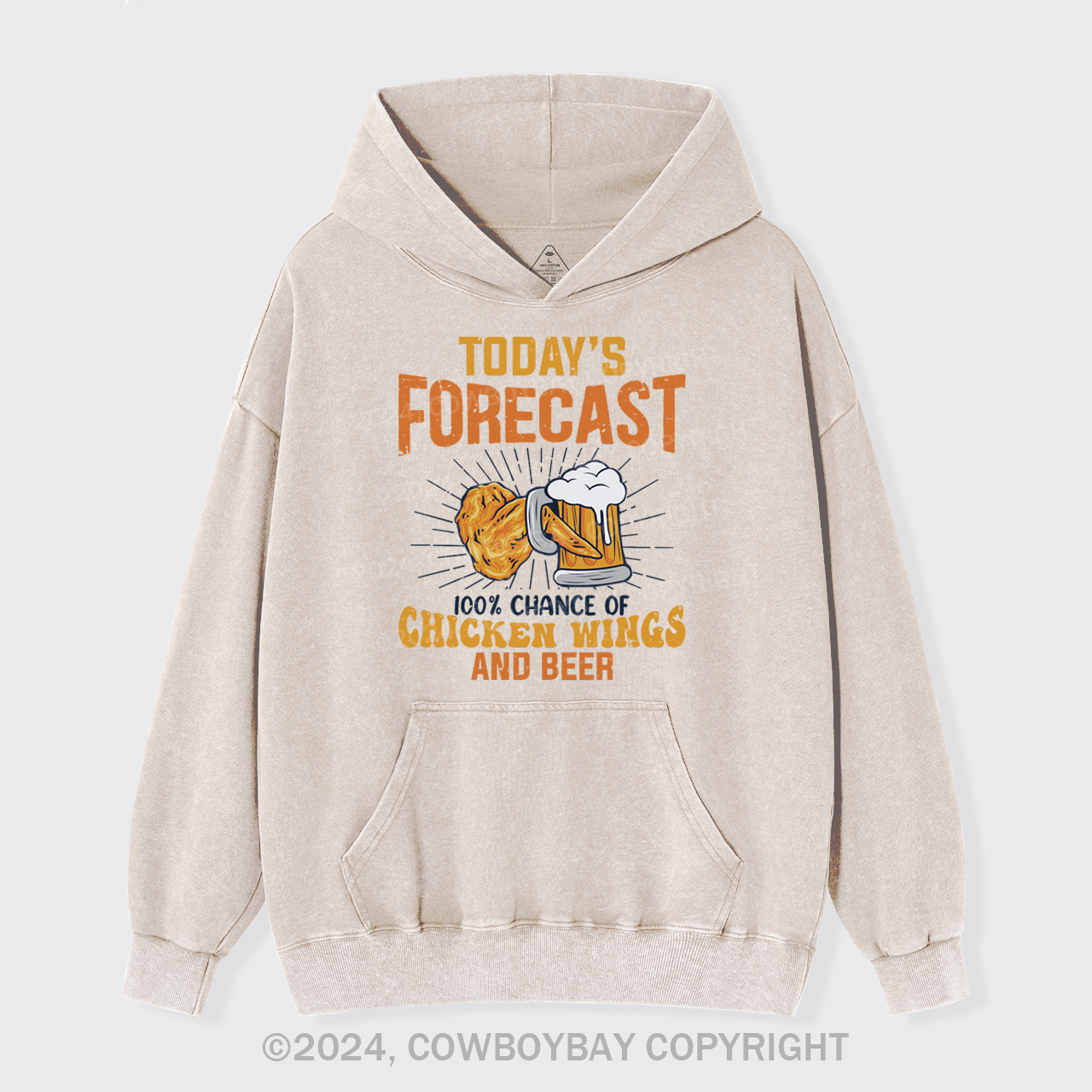 Chicken Wings And Beer Garment-Dye Hoodies