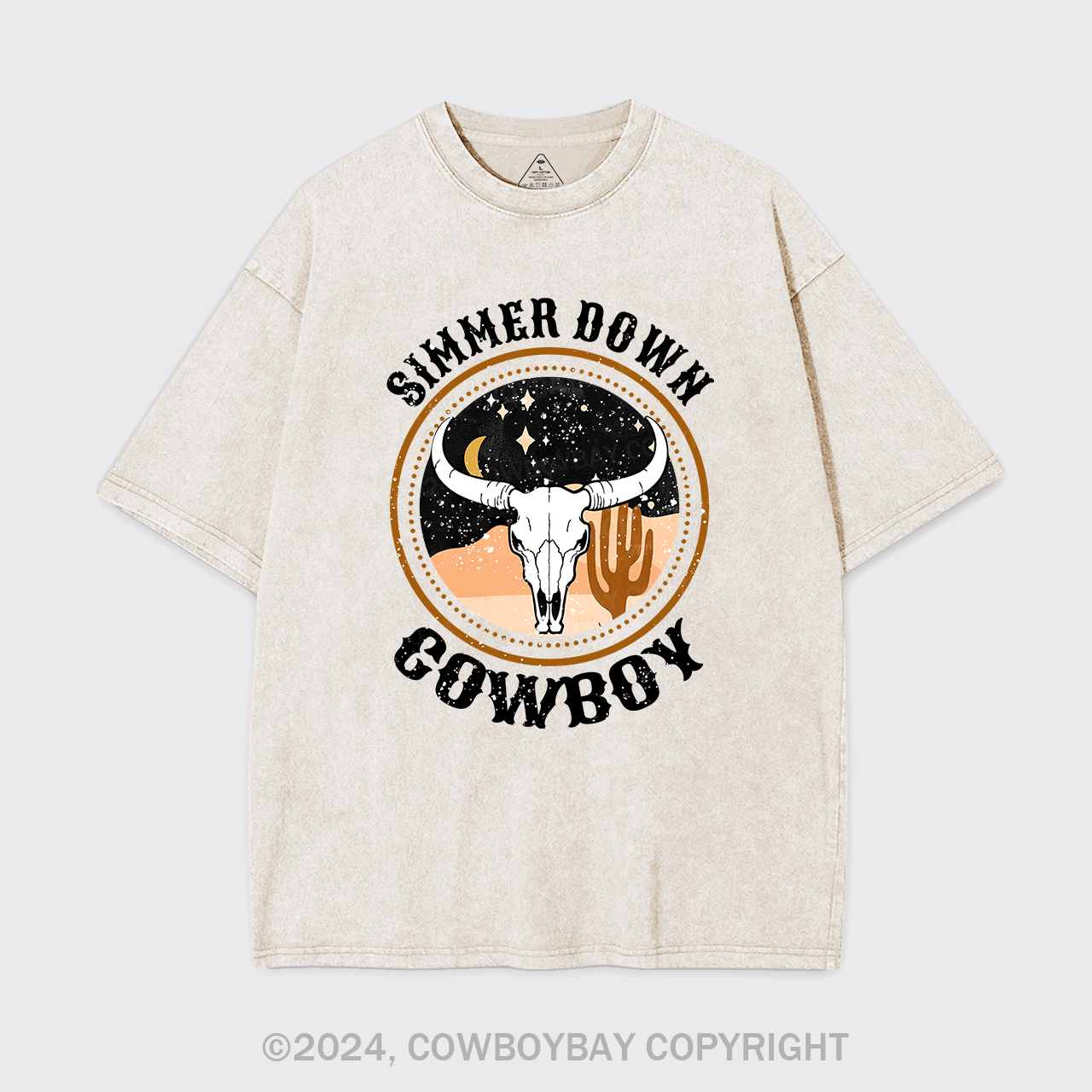 Simmer Down Western Cowboy Garment-dye Tees