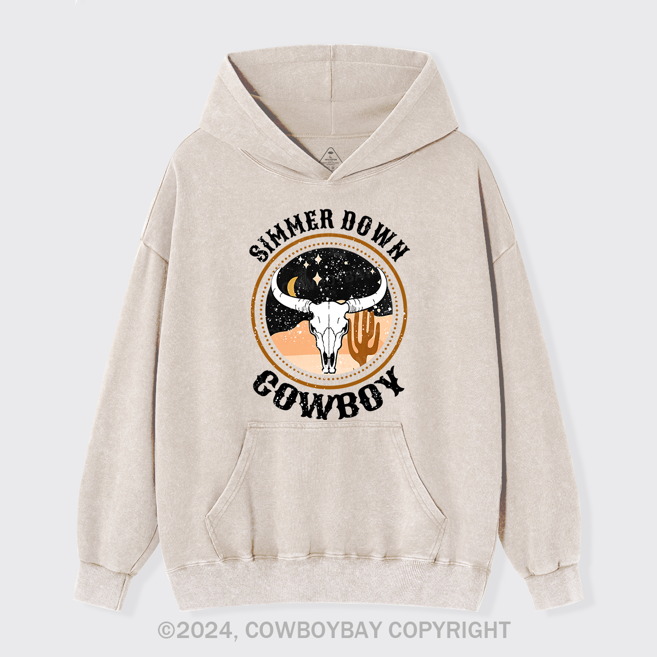 Simmer Down Western Cowboy Garment-Dye Hoodies