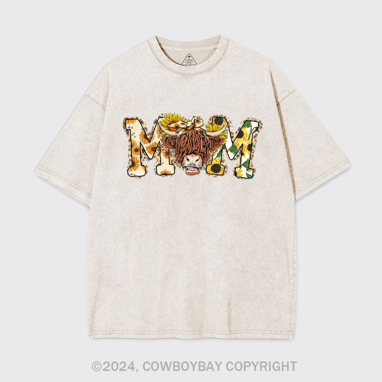 Mom Cow Western Garment-dye Tees