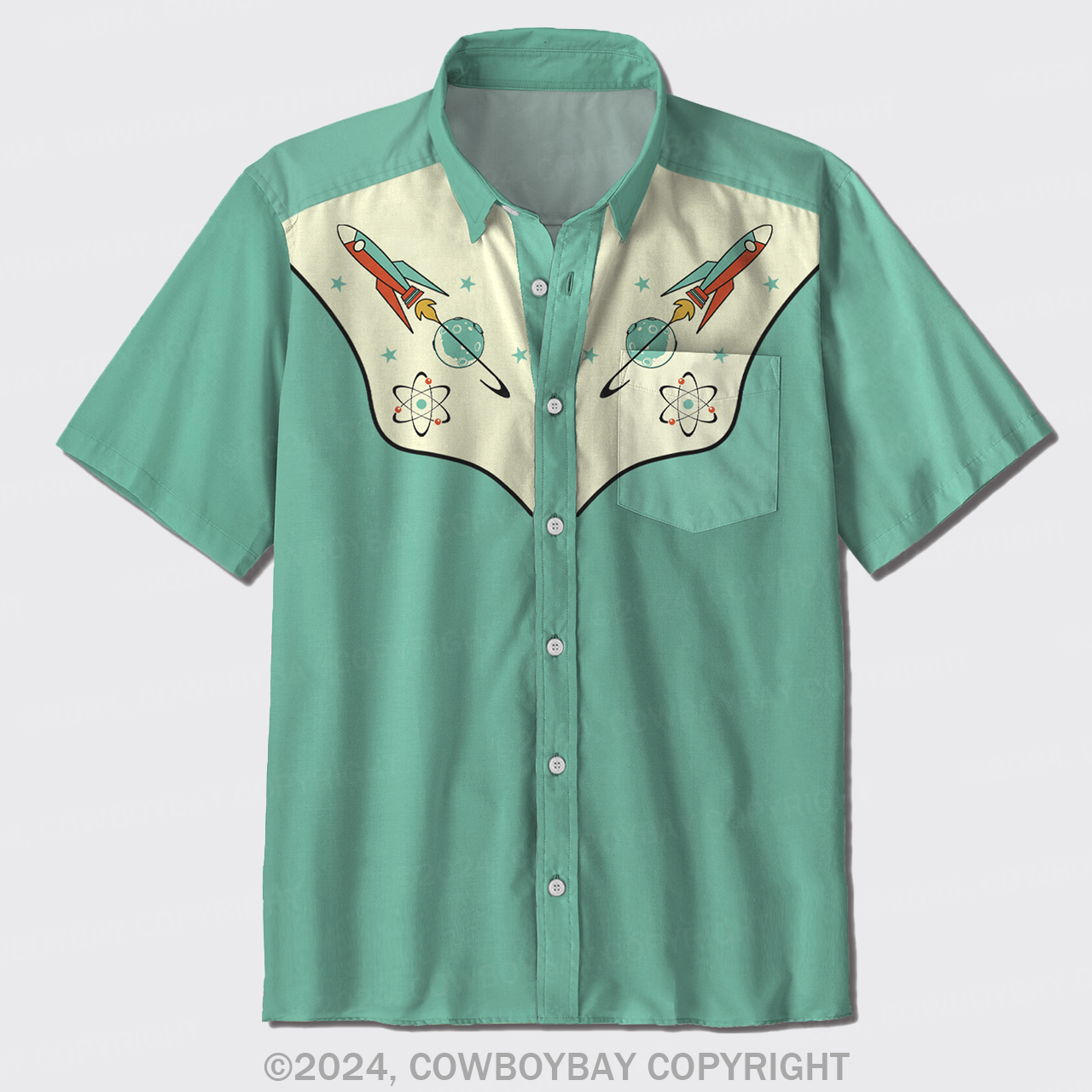 Cowboy Spaceship Button Up Shirts