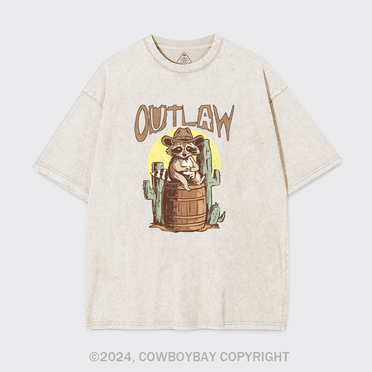 Retro Outlaw Raccoon Cowboy Garment-dye Tees