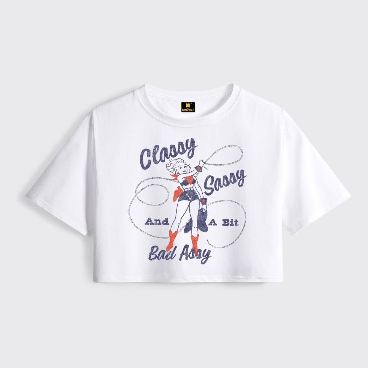 Sassy Bad Ass Cowgirl Cropped Boxy Tee