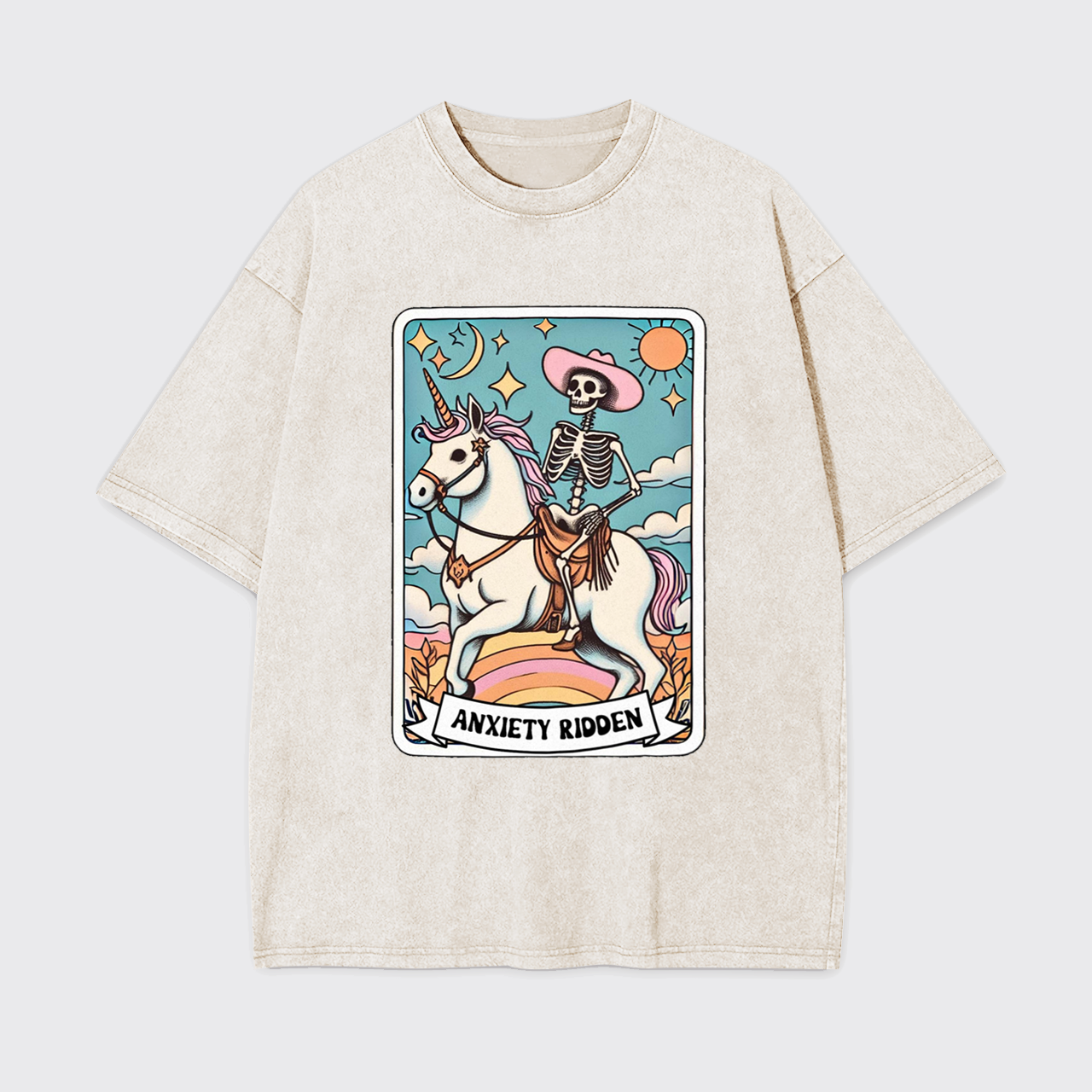 Mental Health-Anxiety Ridden Tarot Card Garment-dye Tees
