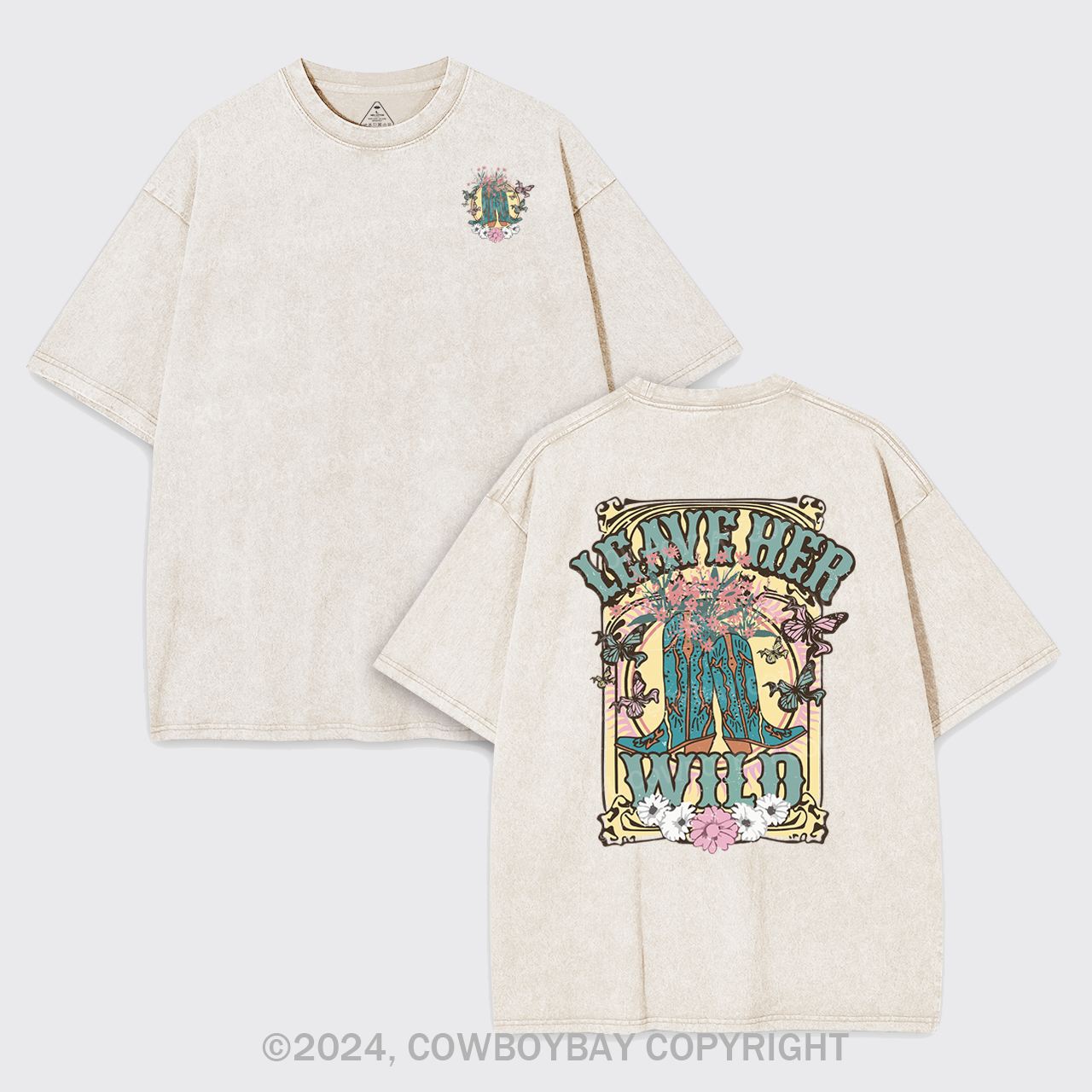 Leave Her Wild Western Cowboy Garment-dye Tees