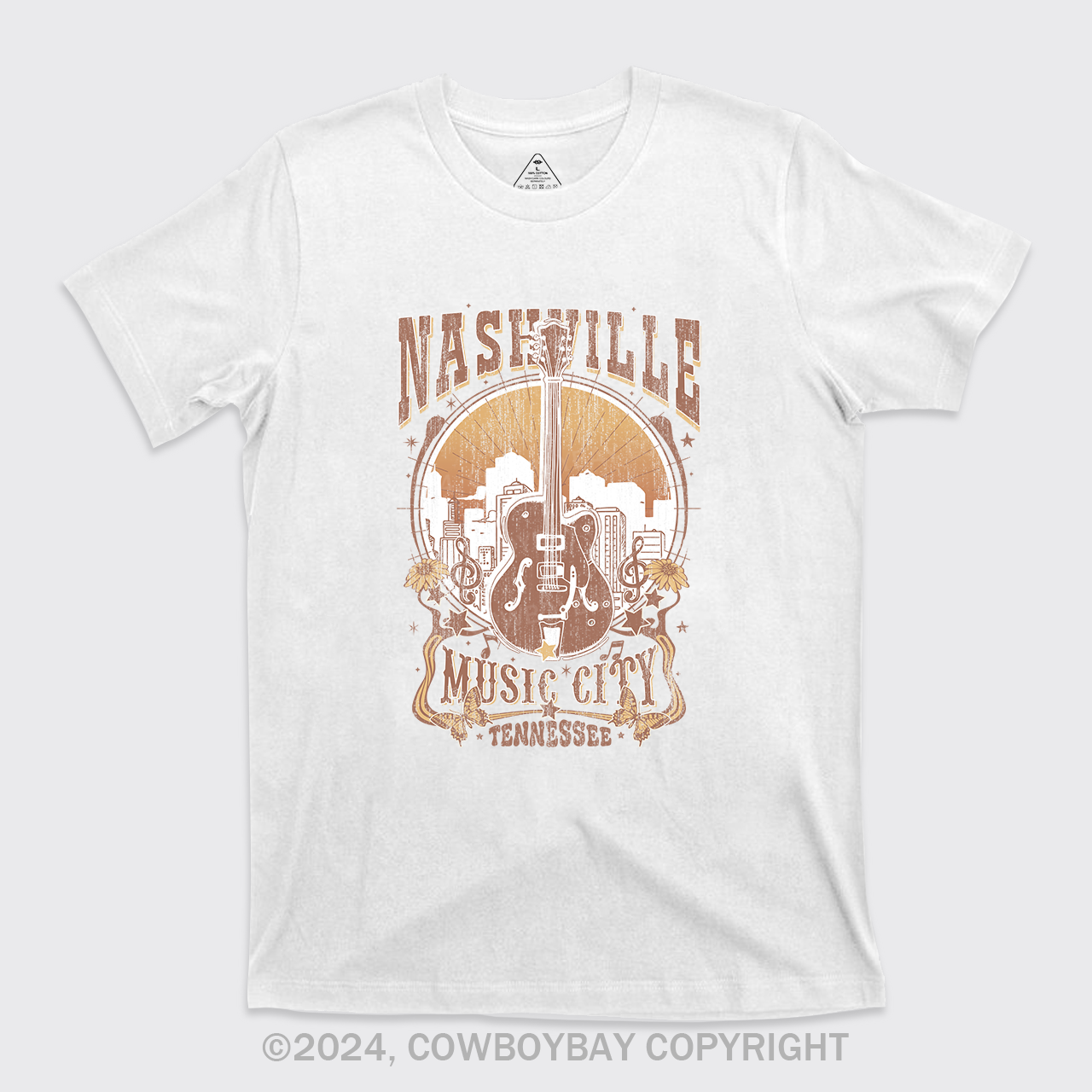 Nashville Music City Vintage Guitar T-Shirt