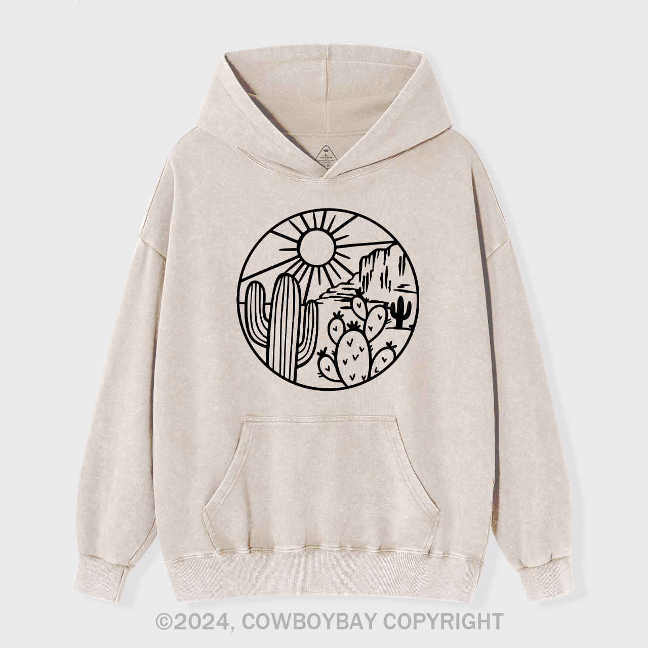 Desert Cactus Adventure Cowboy Garment-Dye Hoodies