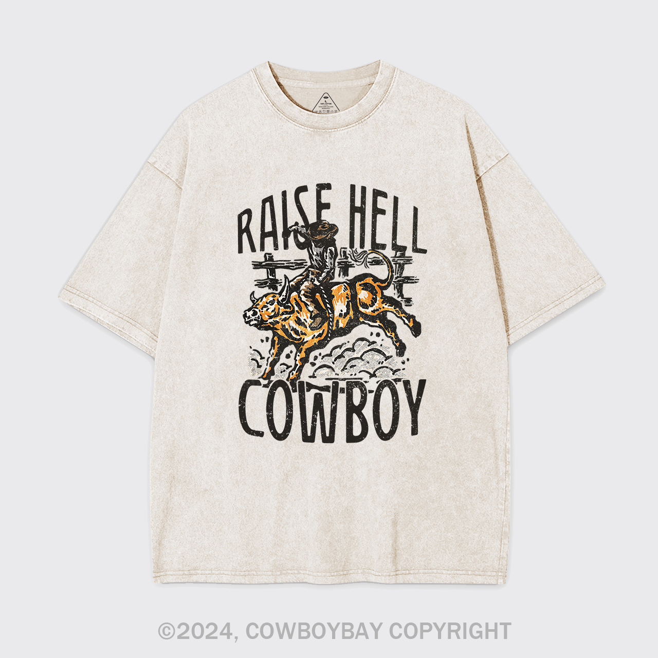 Raise Hell Cowboy Garment-dye Tees