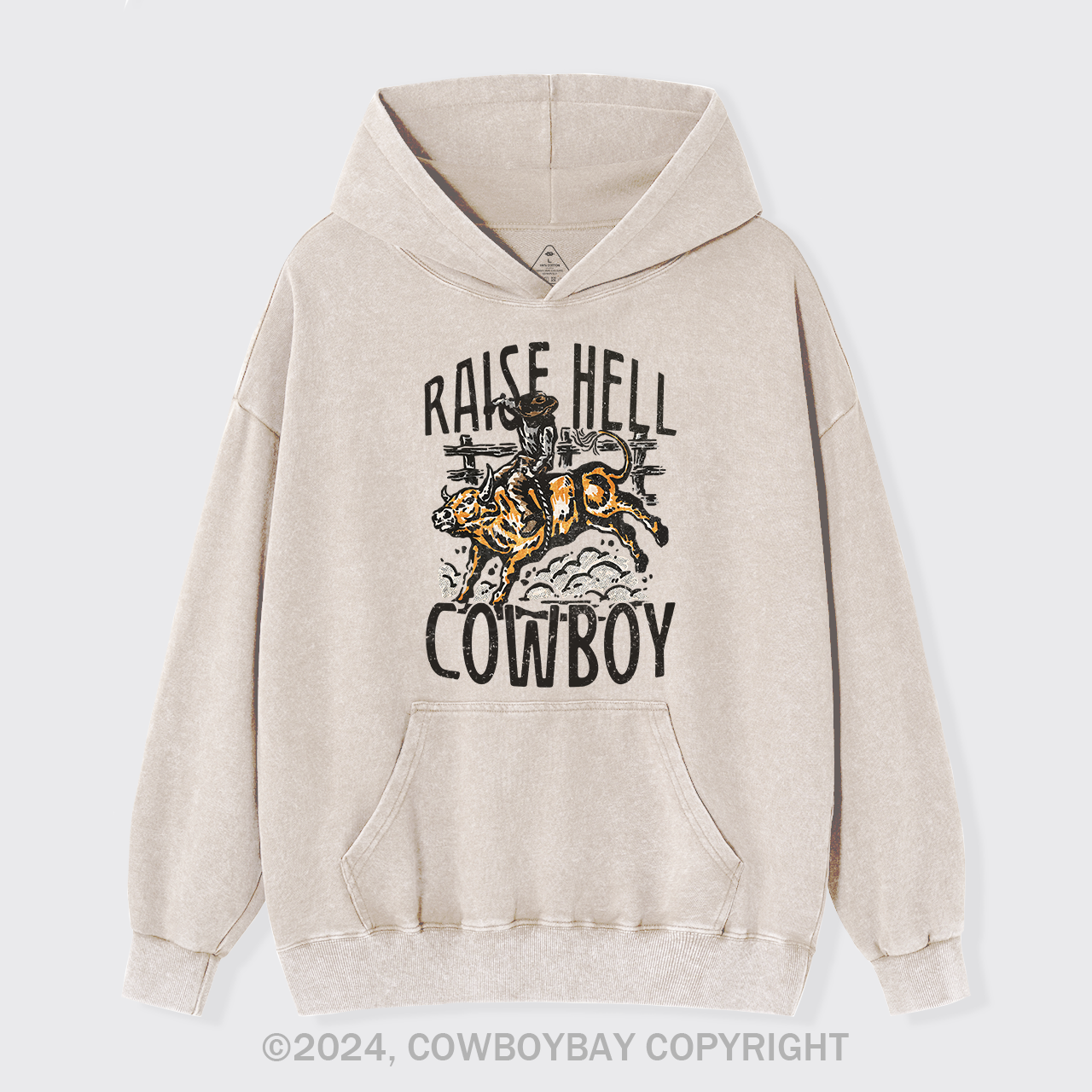 Raise Hell Cowboy Garment-Dye Hoodies