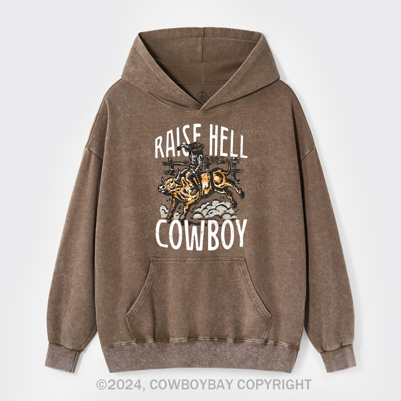 Raise Hell Cowboy Garment-Dye Hoodies