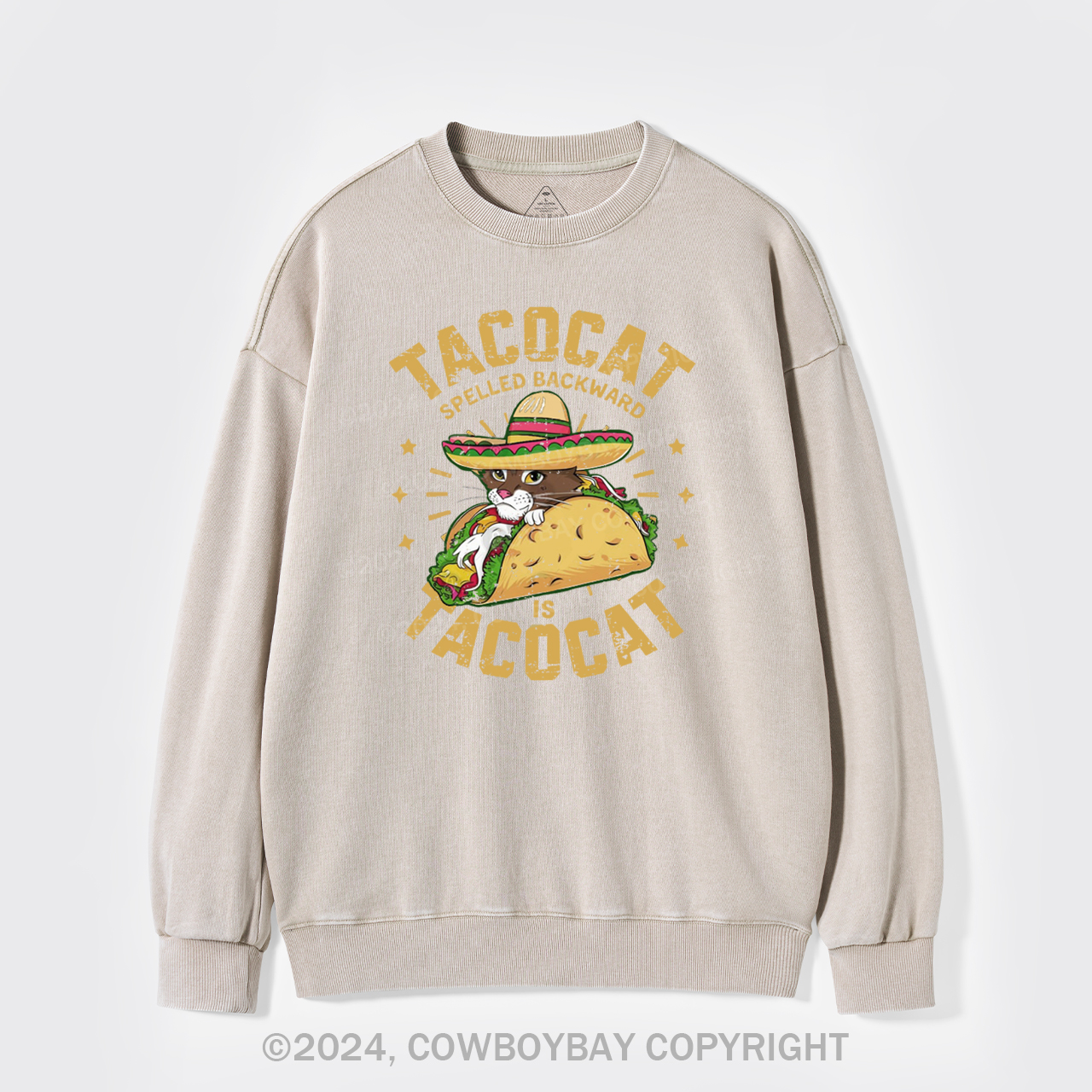 Tacocat Spelled Backward Is Tacocat Washed Sweatshirts