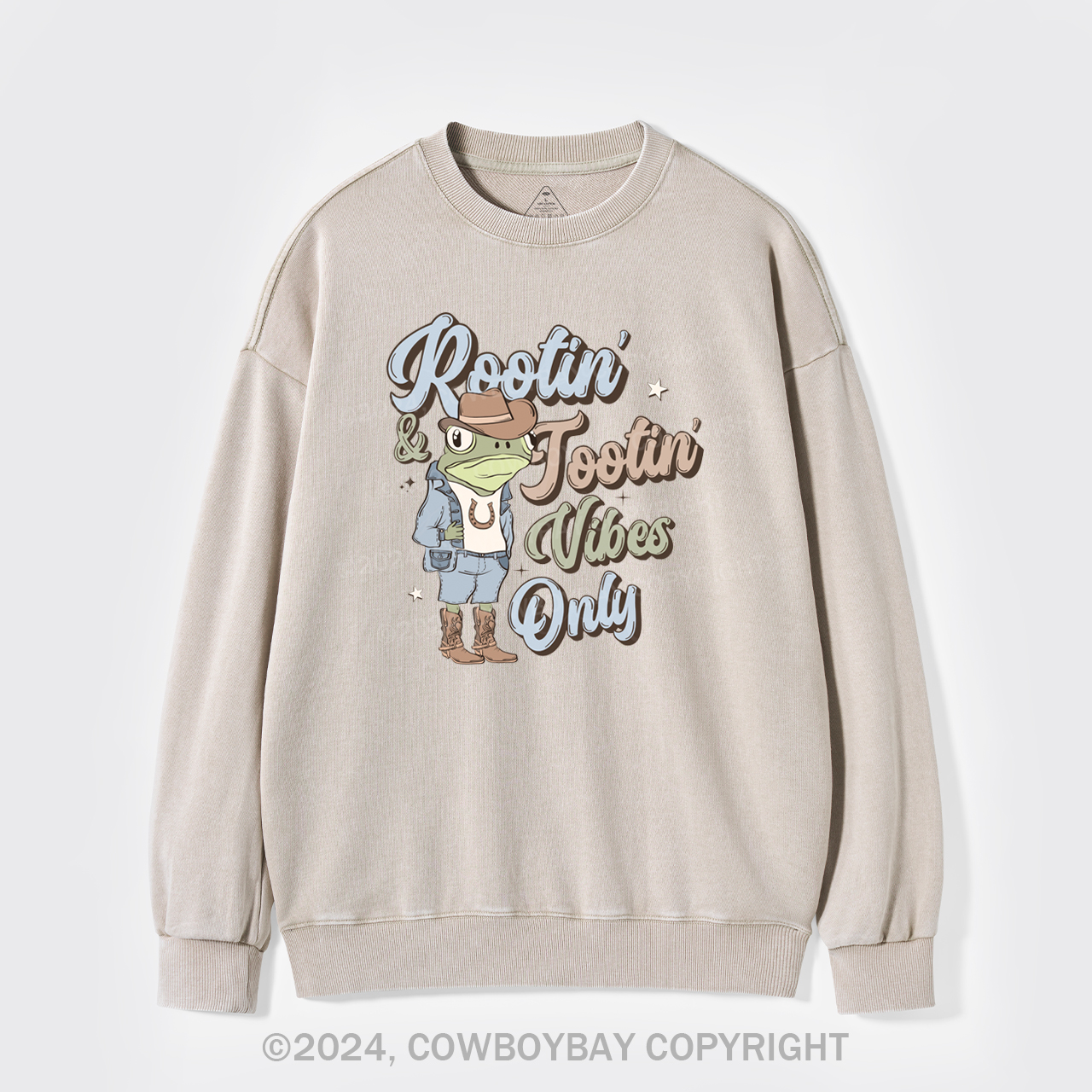 Rootin' And Tootin' Vibes Only Washed Sweatshirts