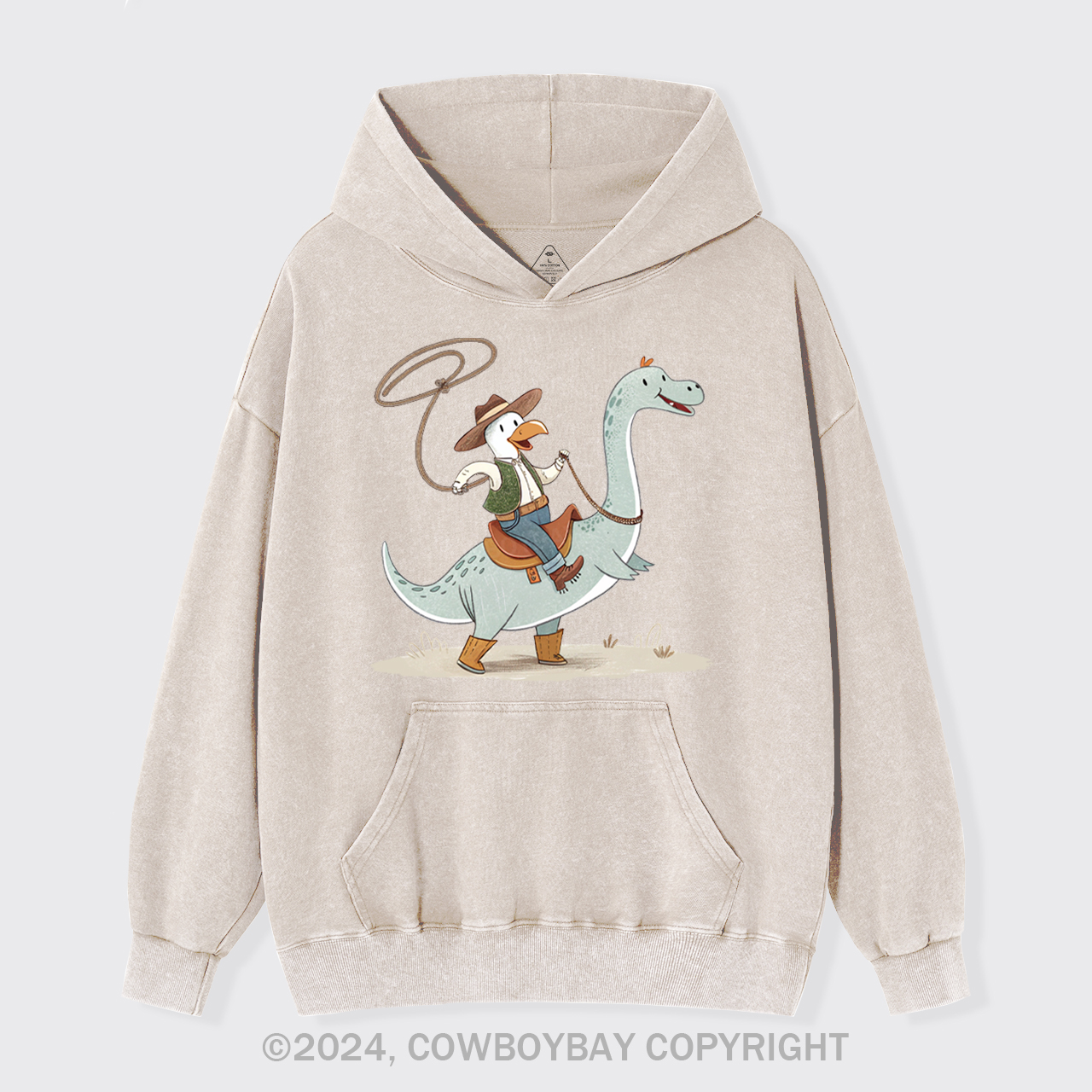 The Dinosaur Wanted To Be A Cowboy Garment-Dye Hoodies