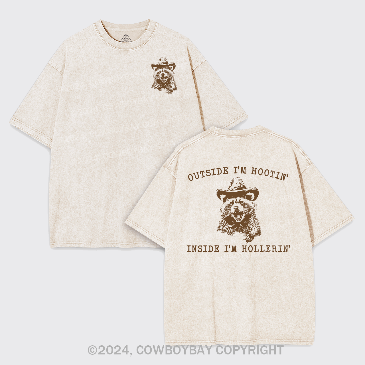 Outside I'm Hootin But Inside I Be Hollerin Garment-dye Tees