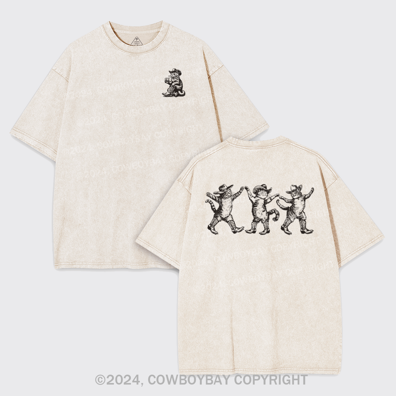Bar Cowboy Cat Garment-dye Tees