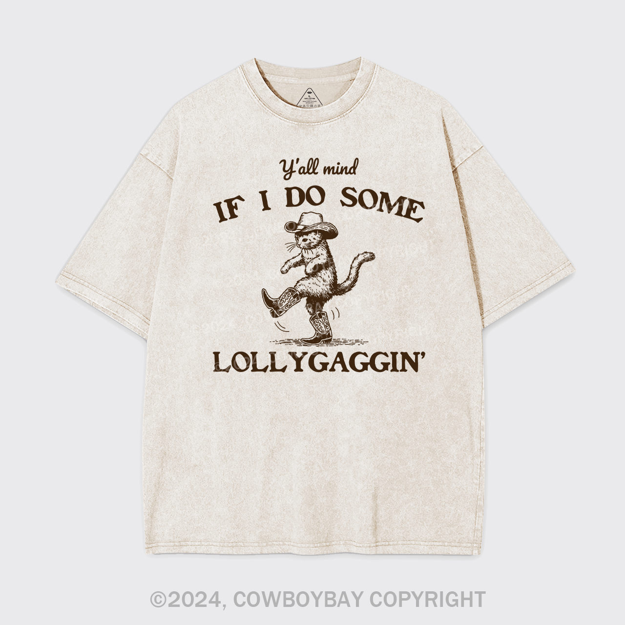 Sneaky Cowboy Cat Garment-dye Tees