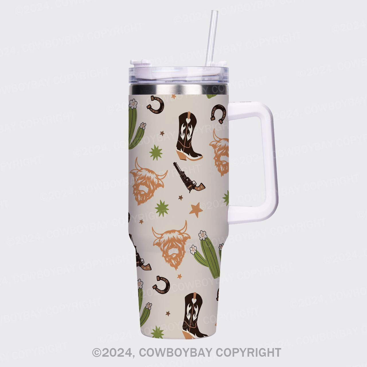Highland Cow Western 40oz Tumbler