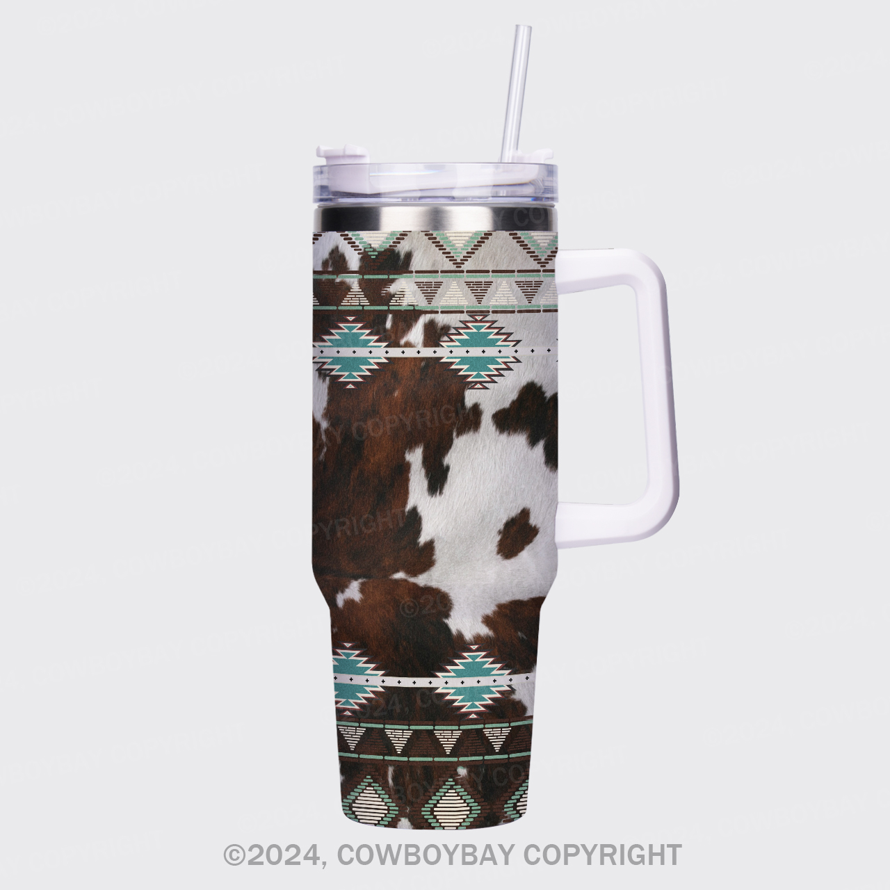 Aztec Cow Texture 40oz Tumbler