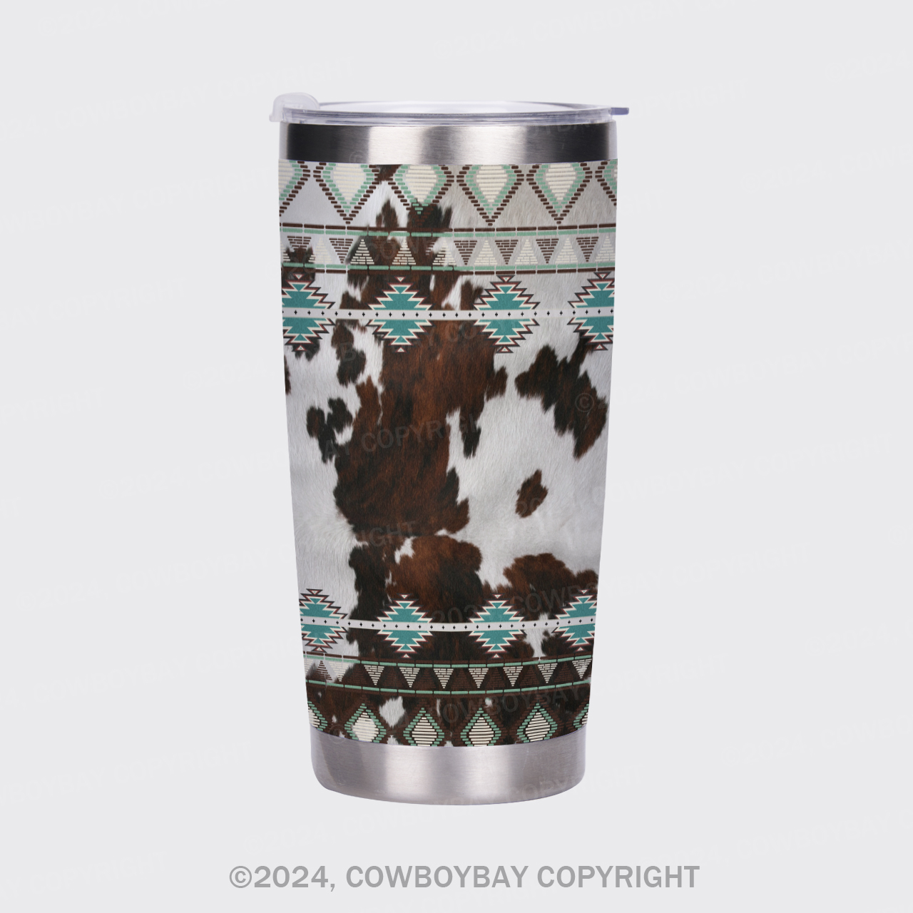 Aztec Cow Texture Tumbler