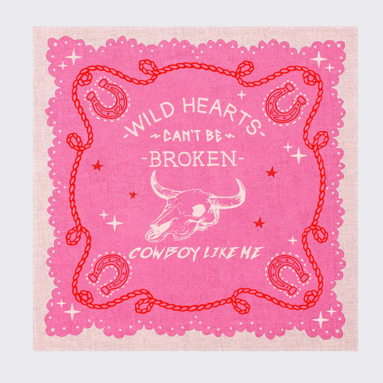 thumbnail image 2 of Unbranded Pink Flamingo Bluegreen Heart Cotton Bandana - Cowboy Hippie Biker Scarf 2 of 2