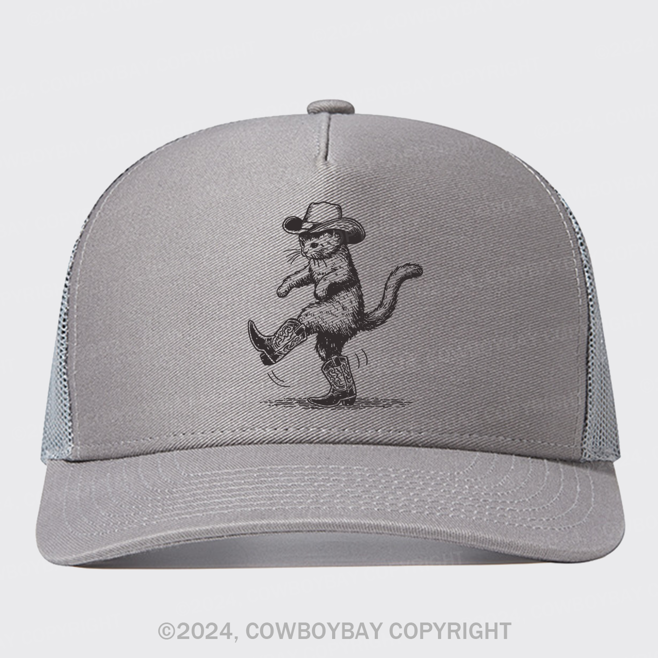 Cowboy Cat Looking for Fish Trucker Hat
