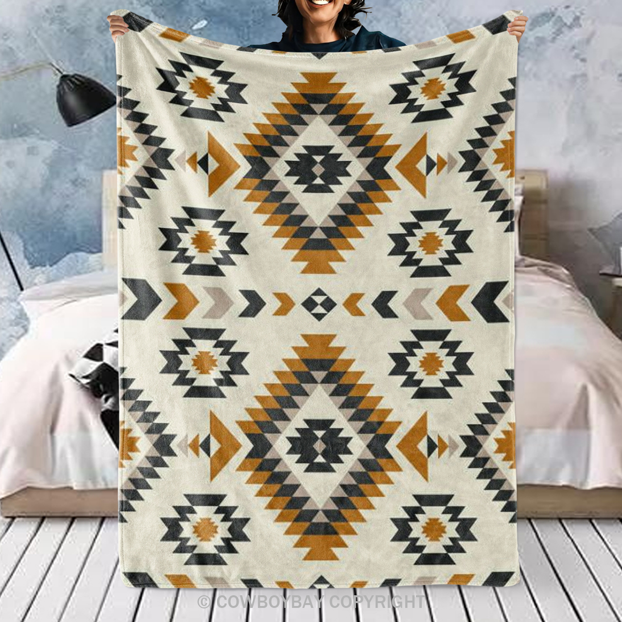 Navajo Motif Tribal Ethnic Pattern Blanket