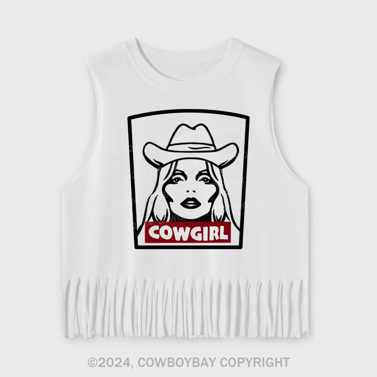 Cowgirl 90's Vintage Music Fringe Tank
