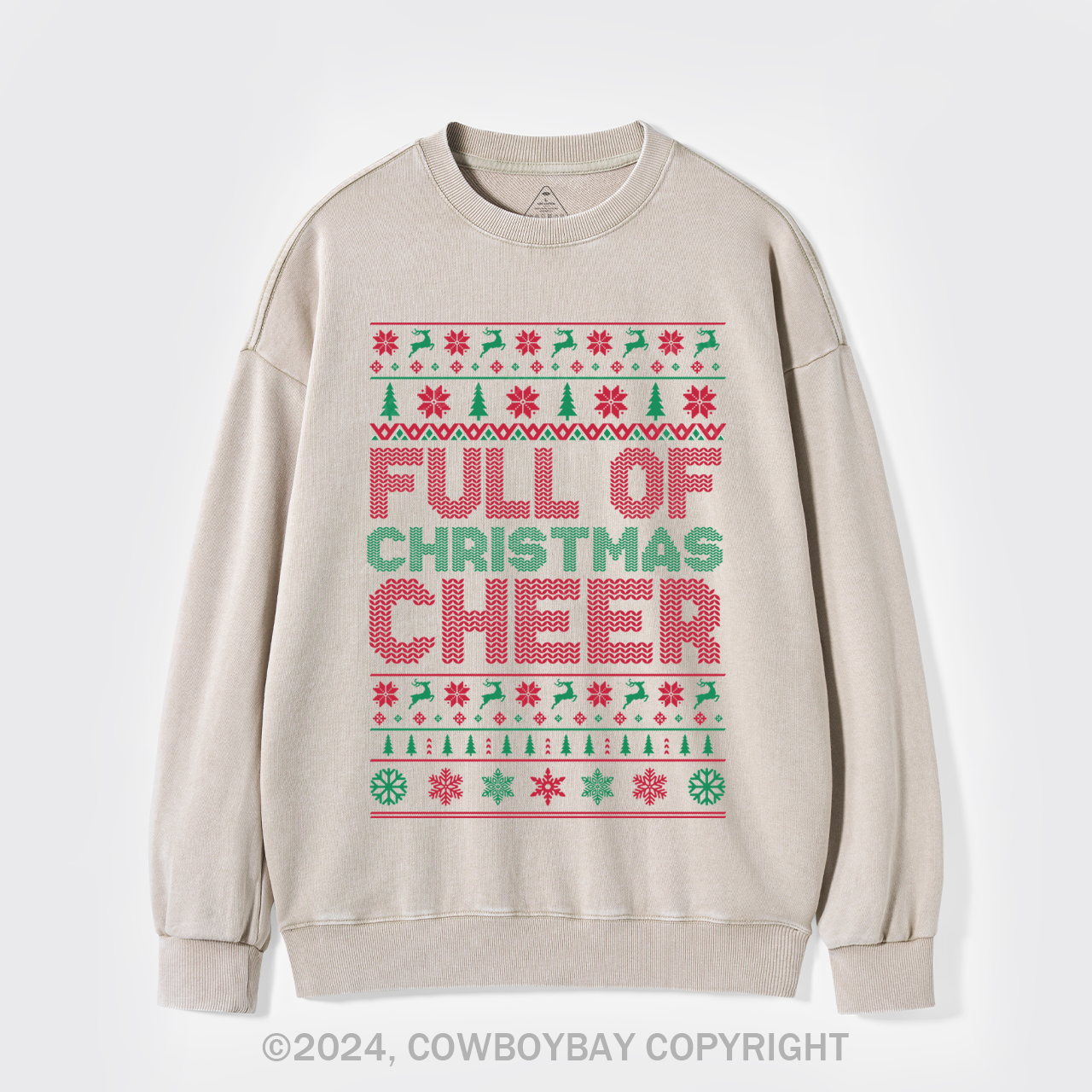 Full Of Christmas Cheer Washed Sweatshirts