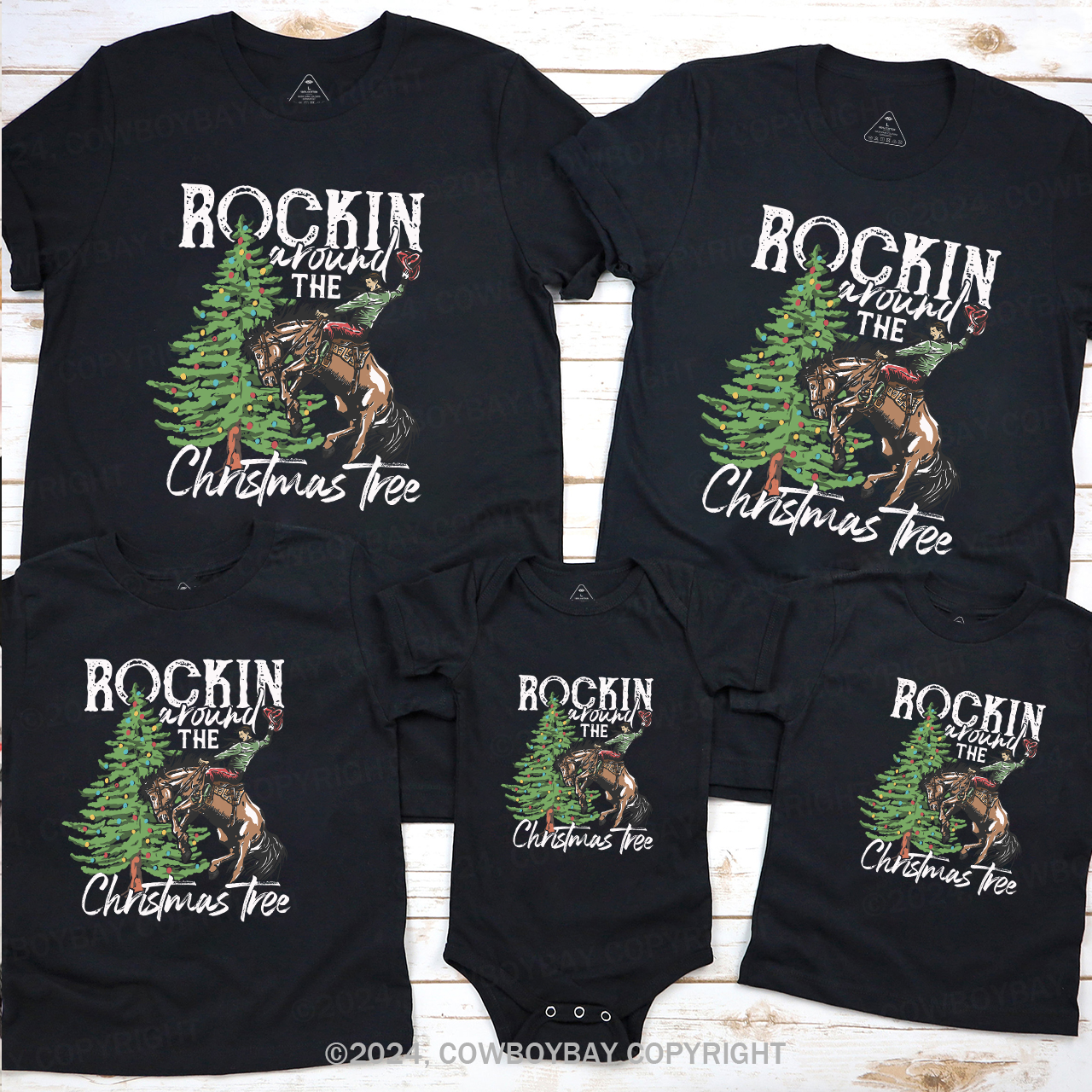 Western Denim Matching Family Christmas Shirt