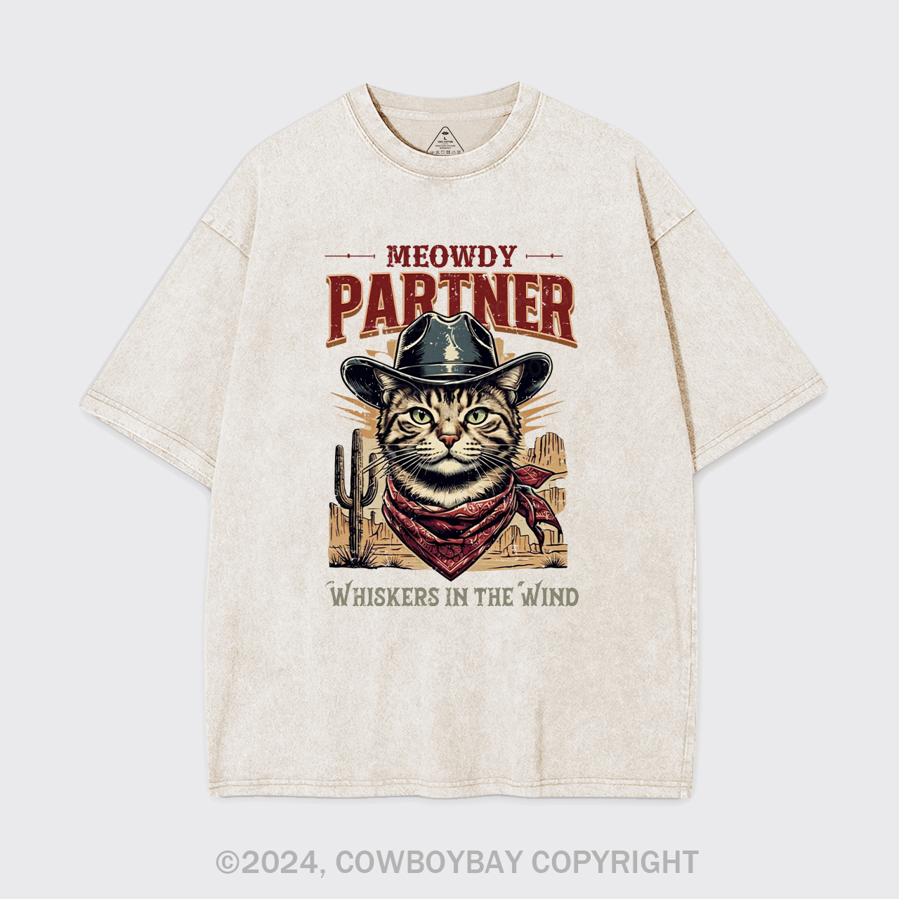 Meowdy Partner Cowboy Cat Garment-dye Tees