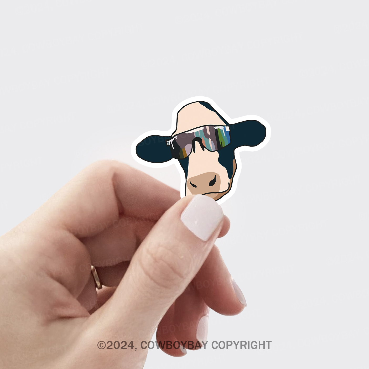 Cow Wearing Pit Vipers Sticker 
