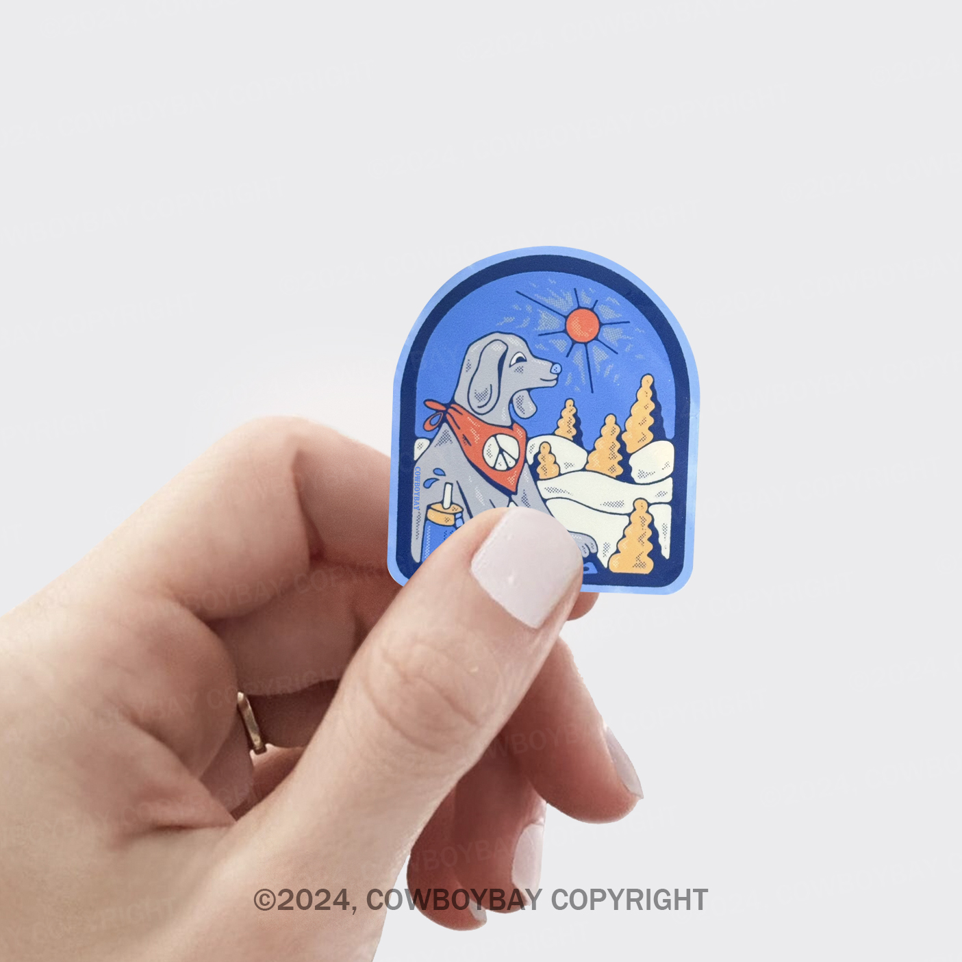 Hiking Bandana Dog Sticker