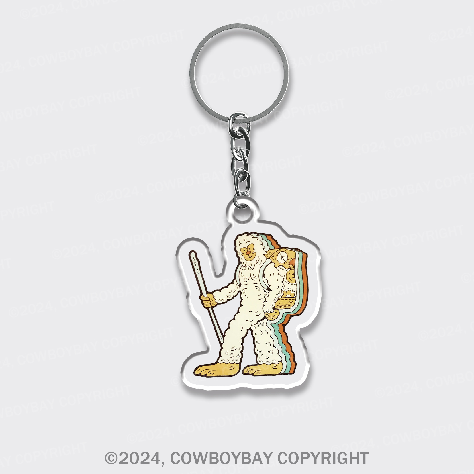 Retro Hiking Yeti Keychain