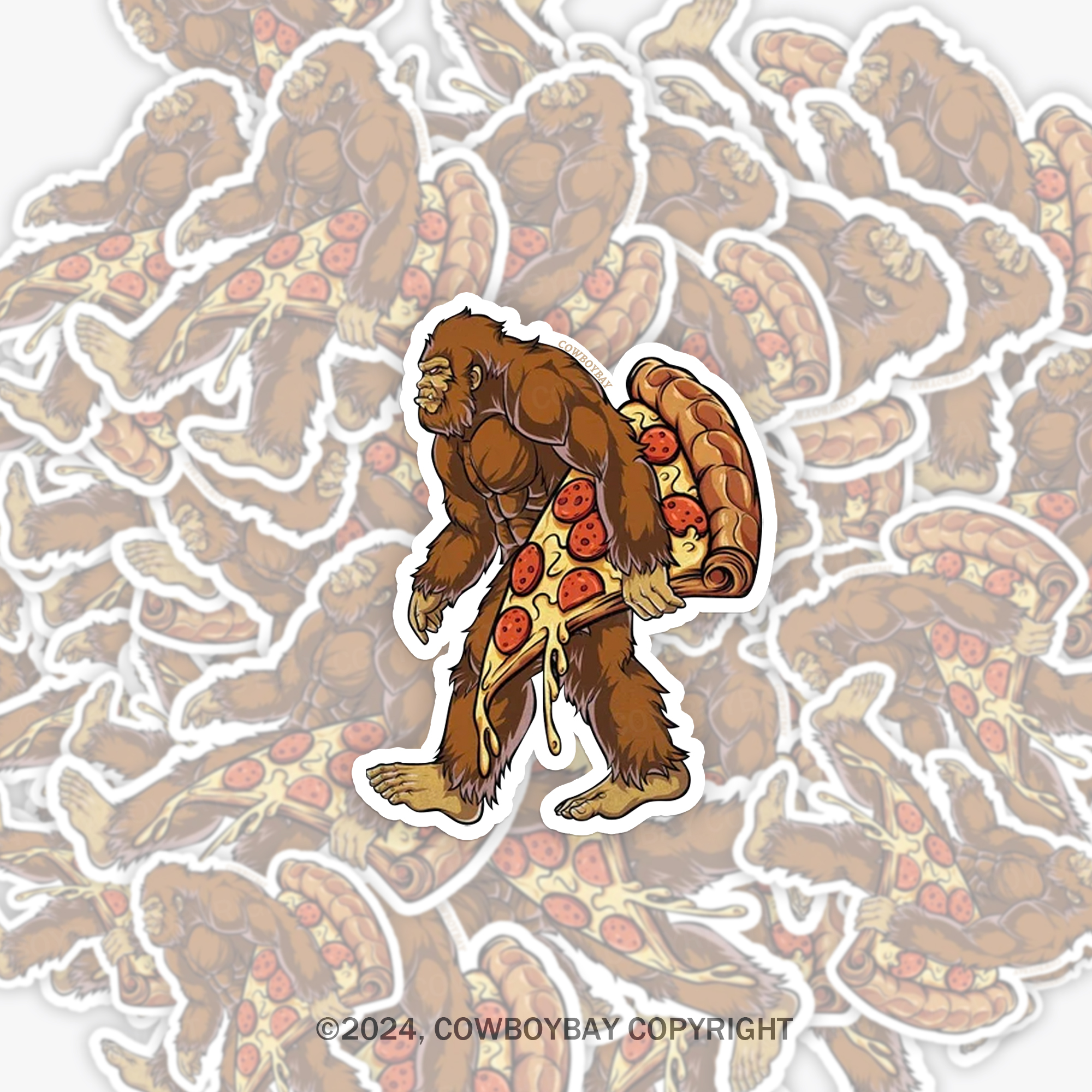 Bigfoot Pizza Sticker 
