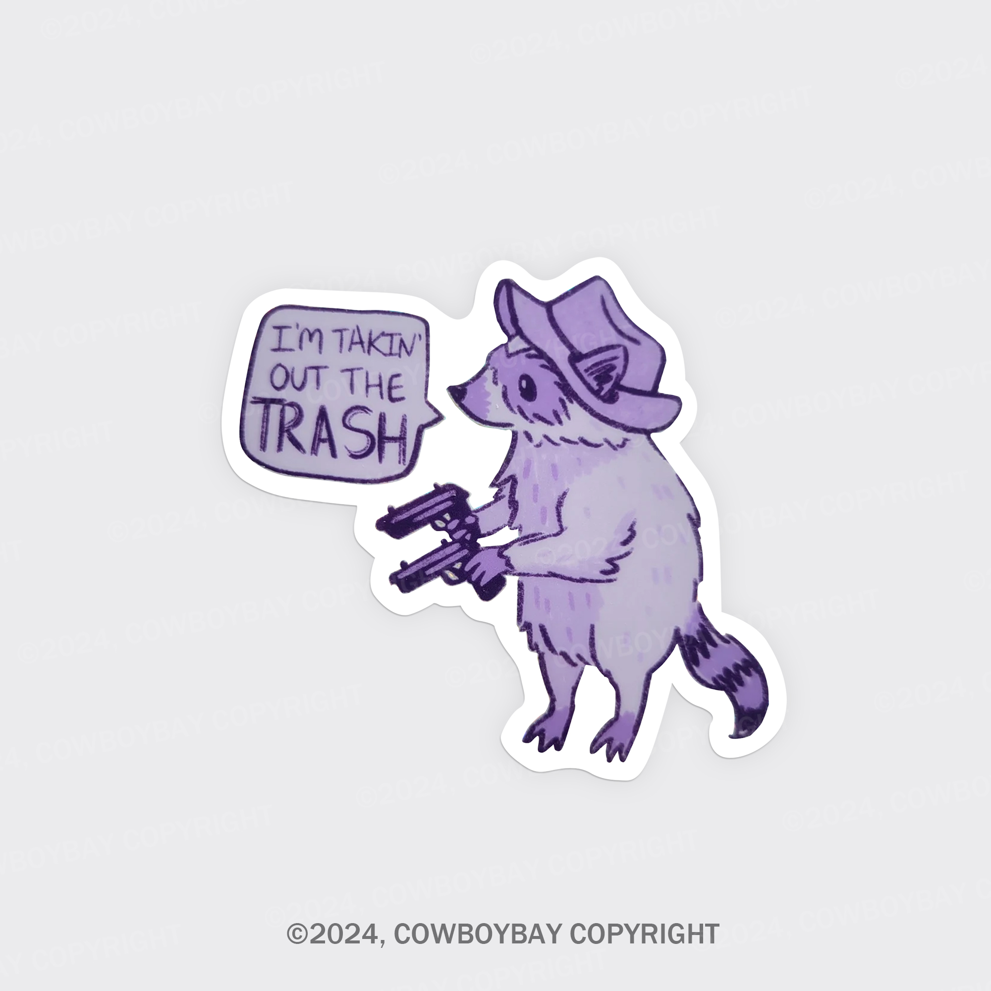 Raccoon Glitter Fridge Magnet