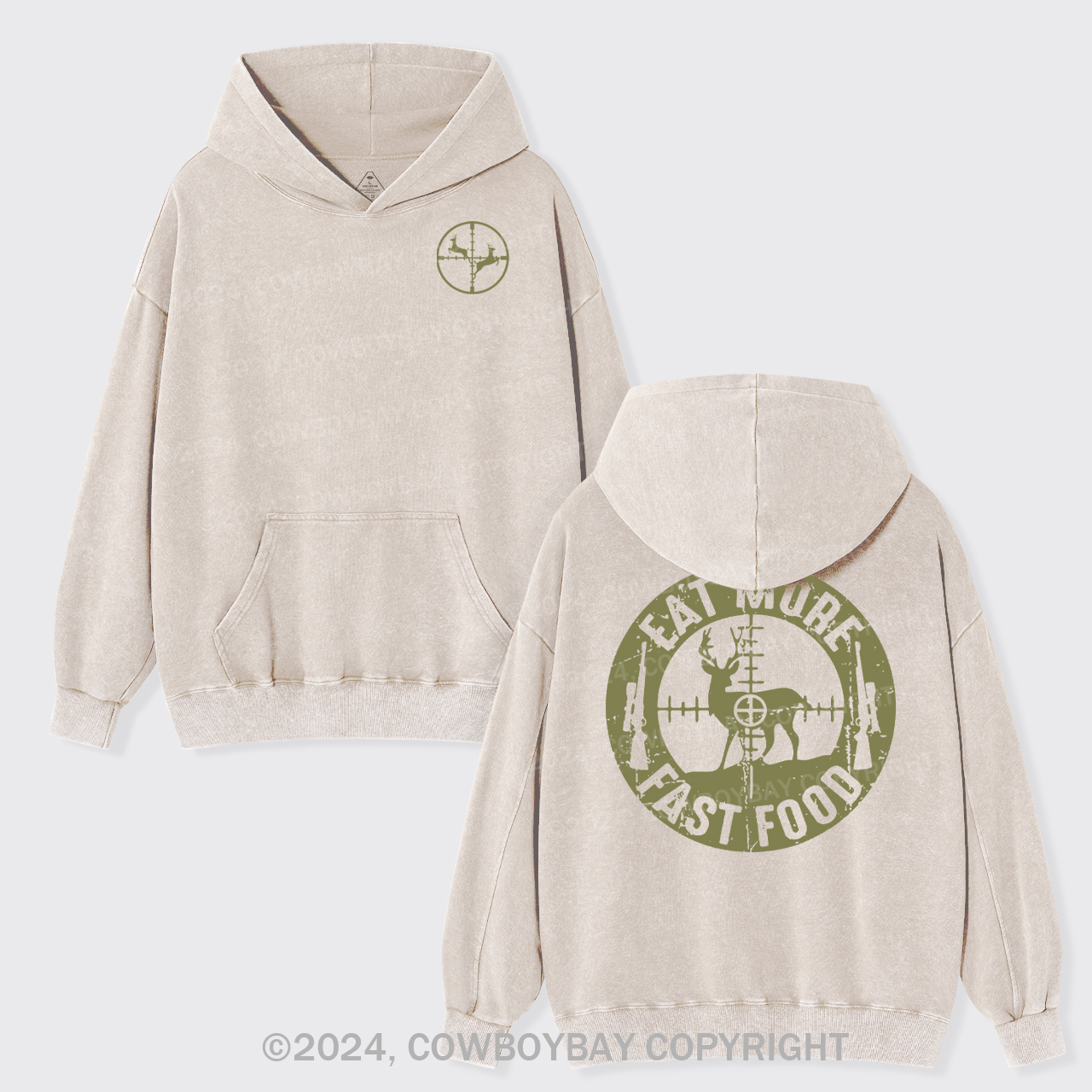 Eat More Fast Food Garment-Dye Hoodies