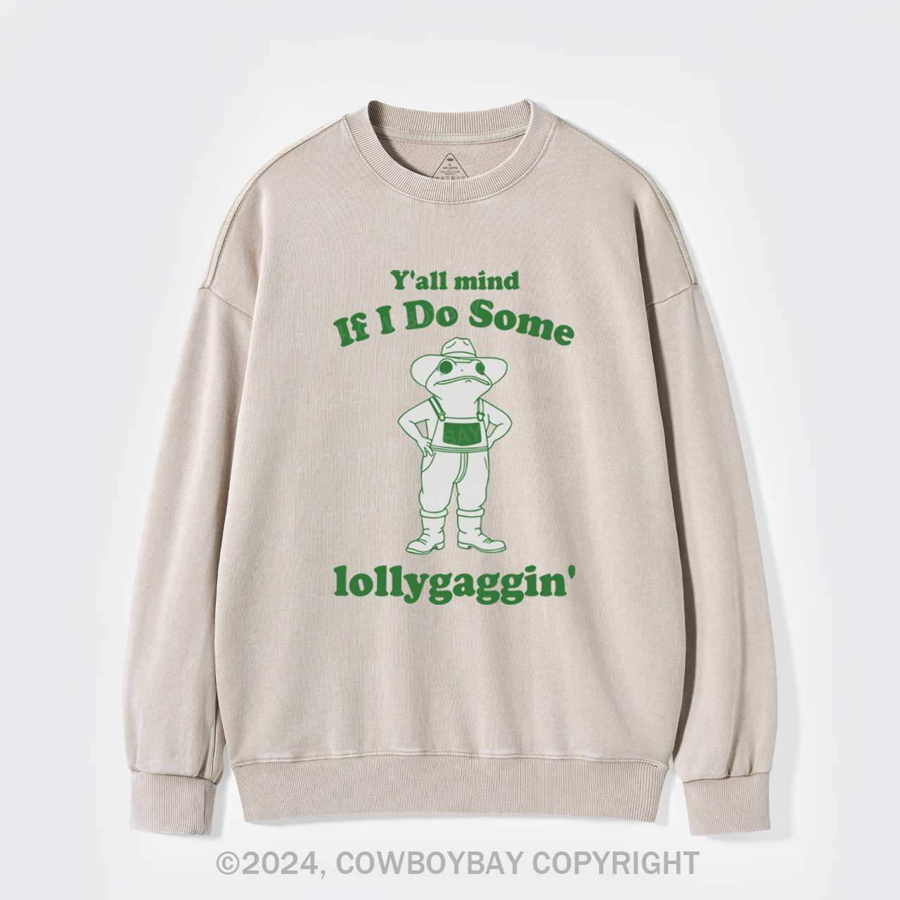 Funny Cowboy Frog Washed Sweatshirts