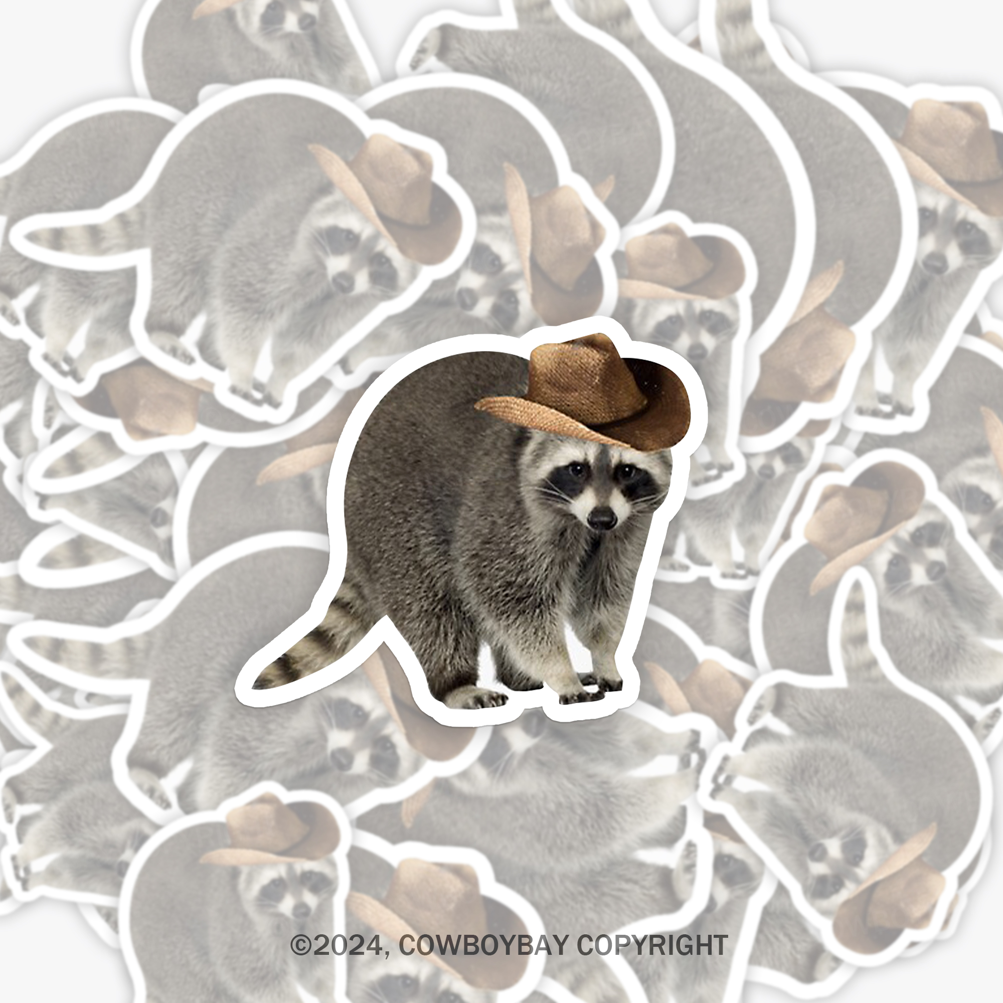 Cowboy Raccoon Sticker 
