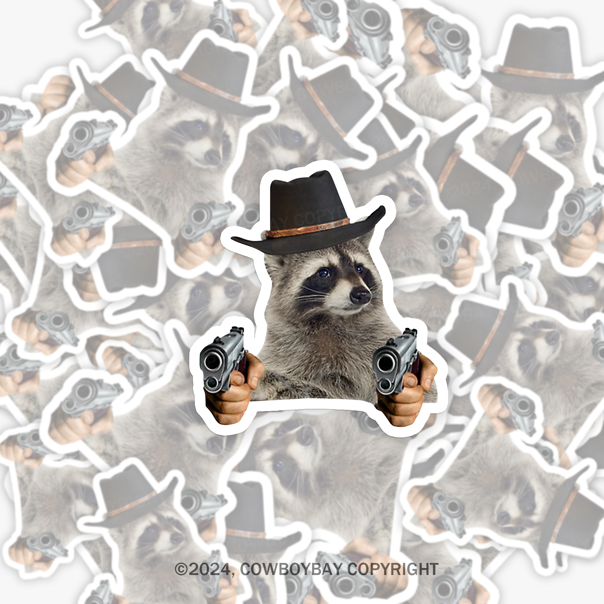 Cowboy Raccoon Sticker 