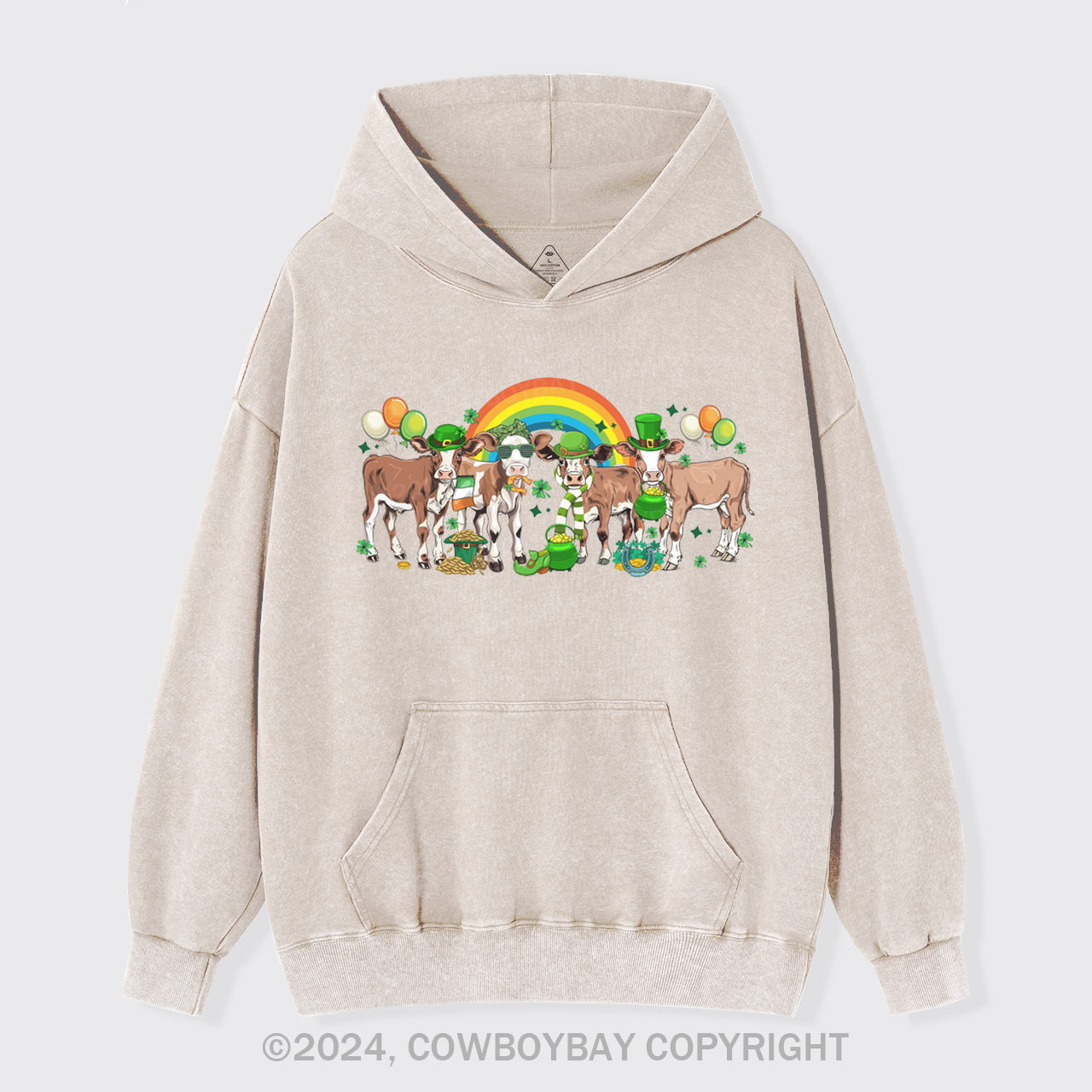 Cows St Patricks Day Garment-Dye Hoodies