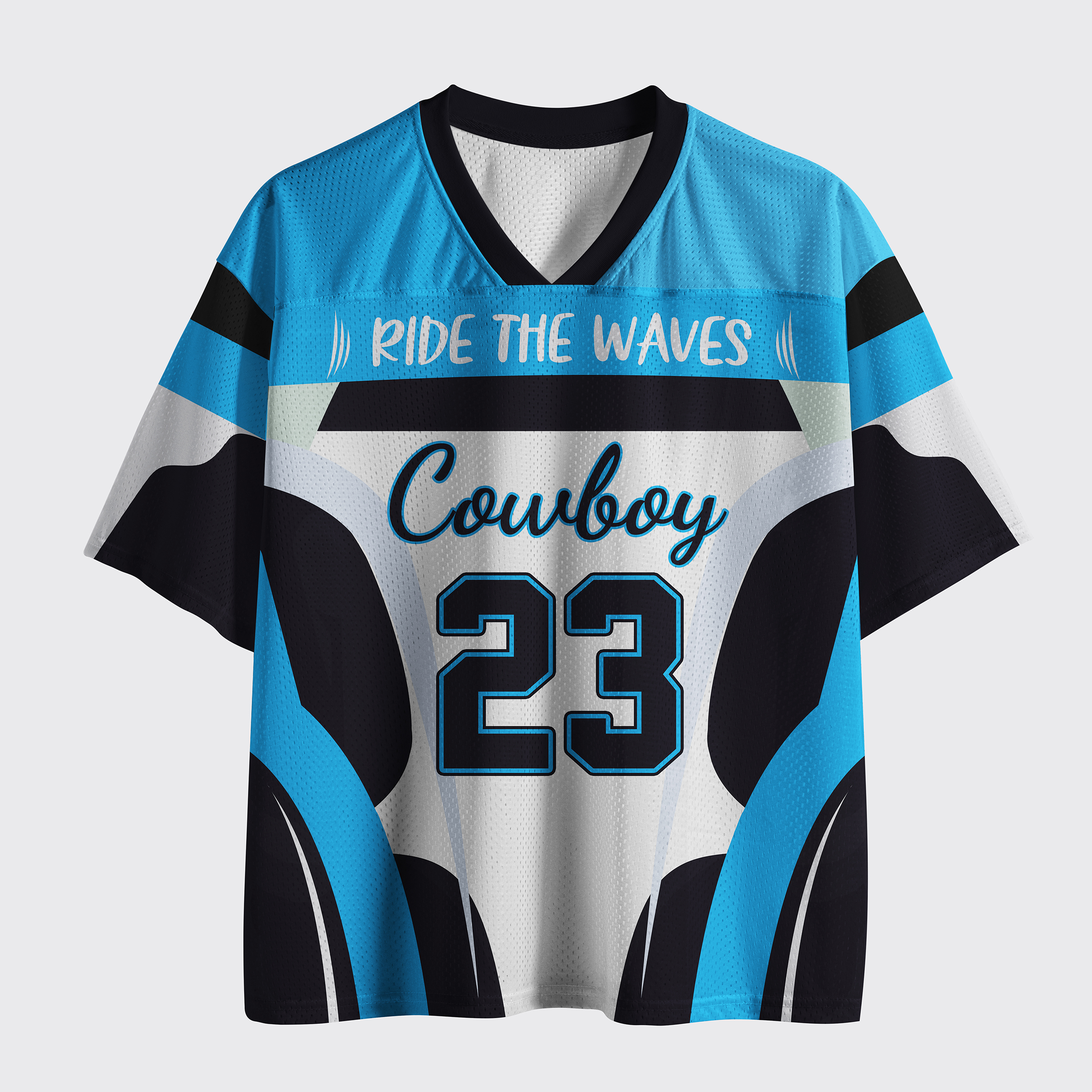 Personalized Ride The Waves Cowboy Mesh Jersey