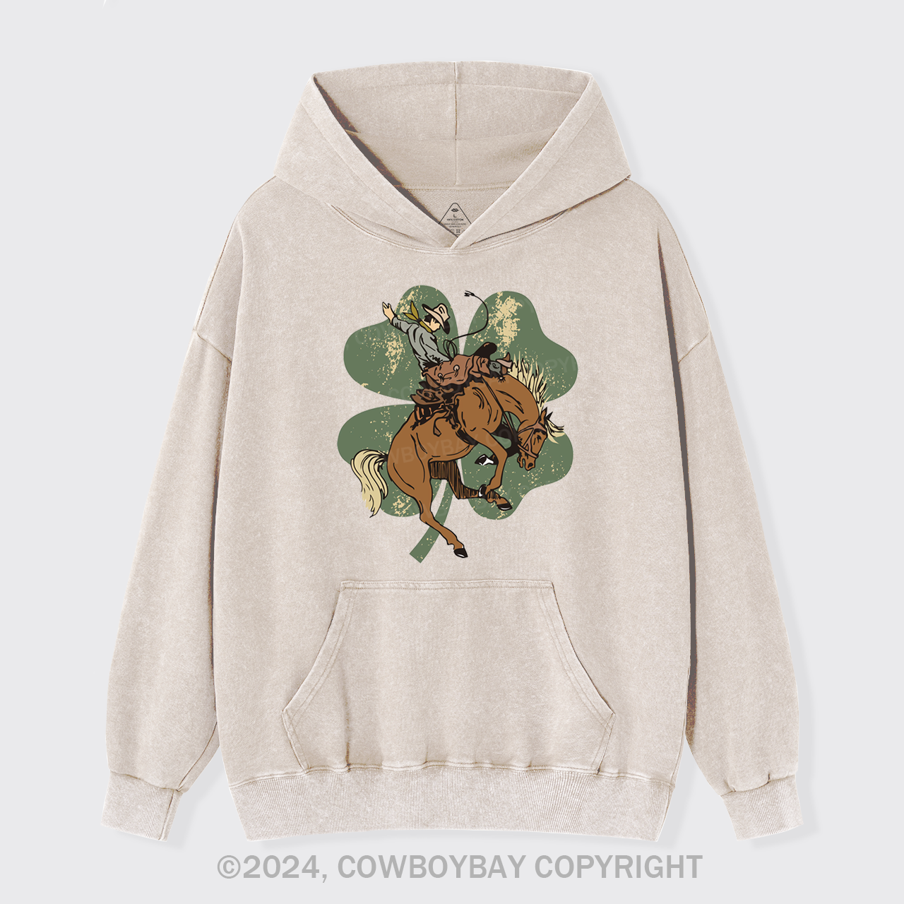 Lucky Bronc Horse Garment-Dye Hoodies
