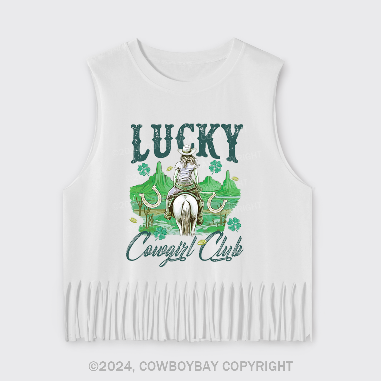 Lucky Cowgirl Club Fringe Tank