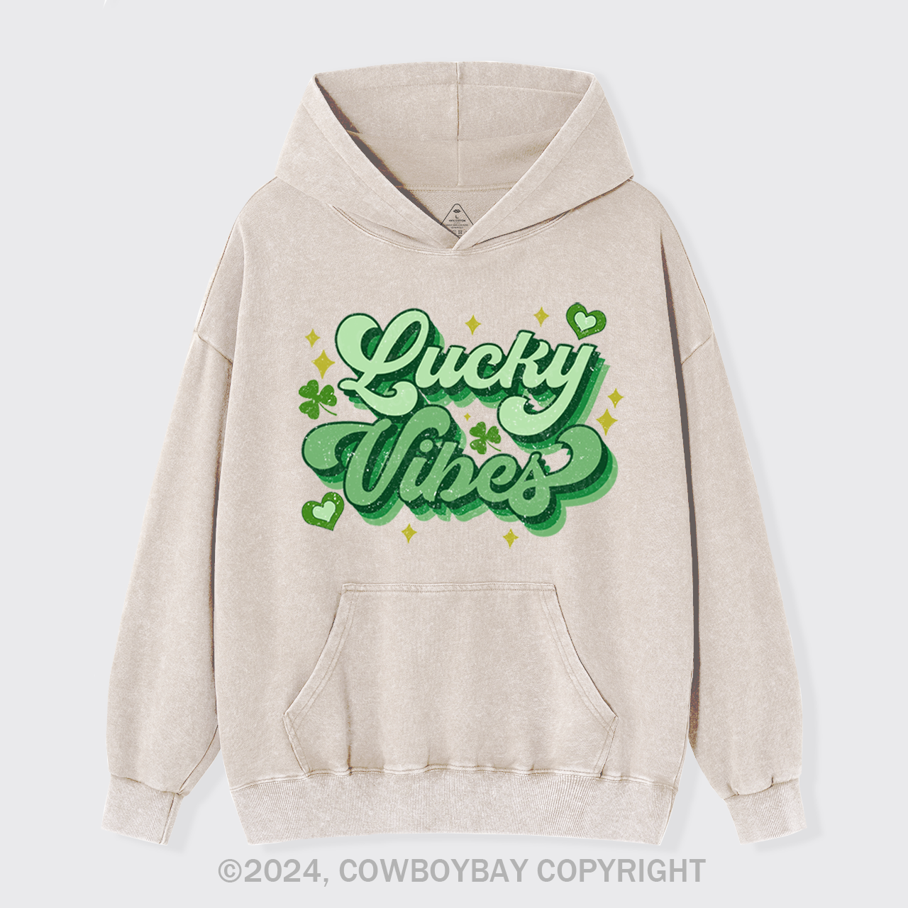 Retro St Patricks Day Garment-Dye Hoodies